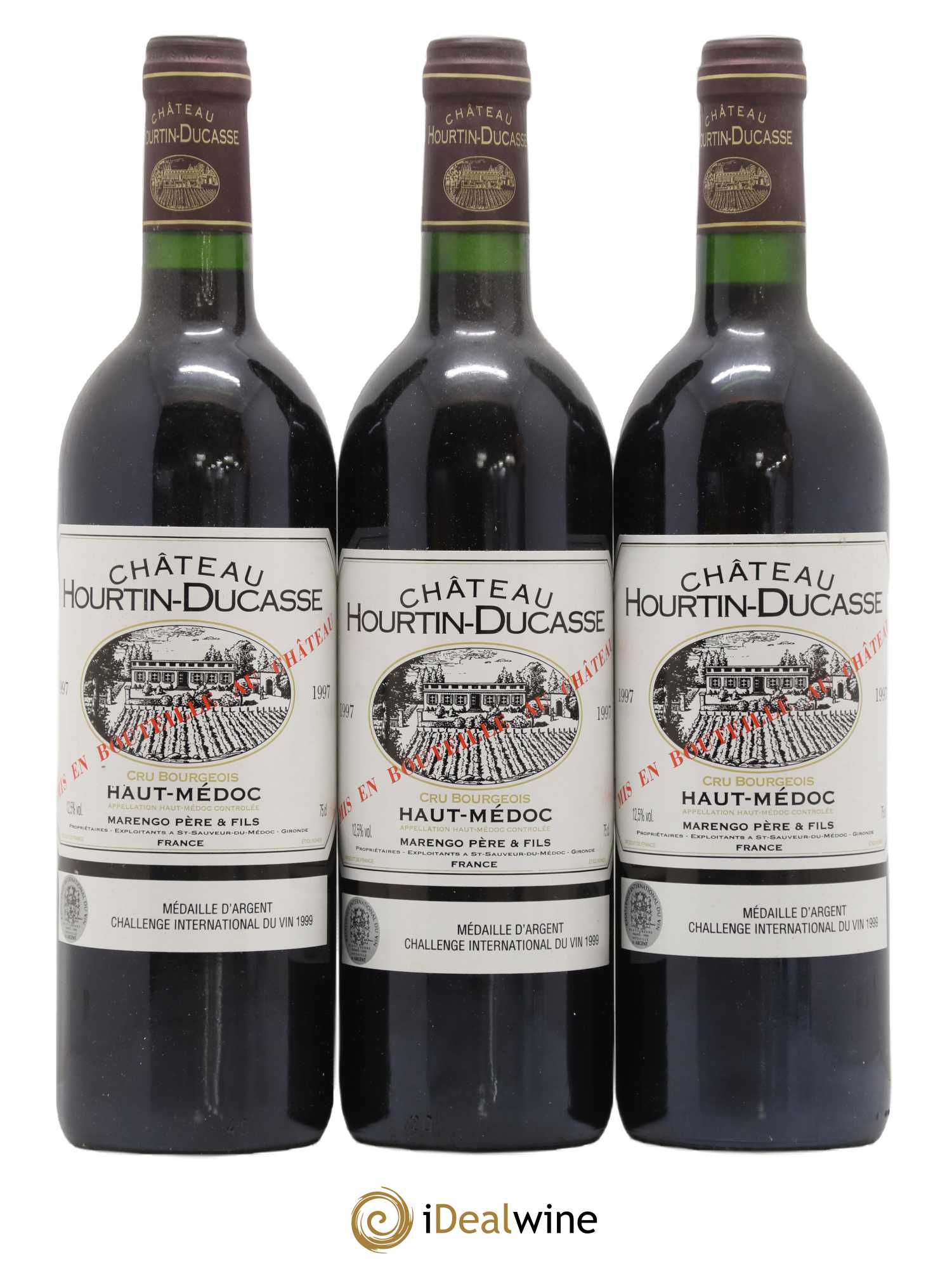 Château Hourtin Ducasse Cru Bourgeois 1997 - Lot de 3 bouteilles - 0