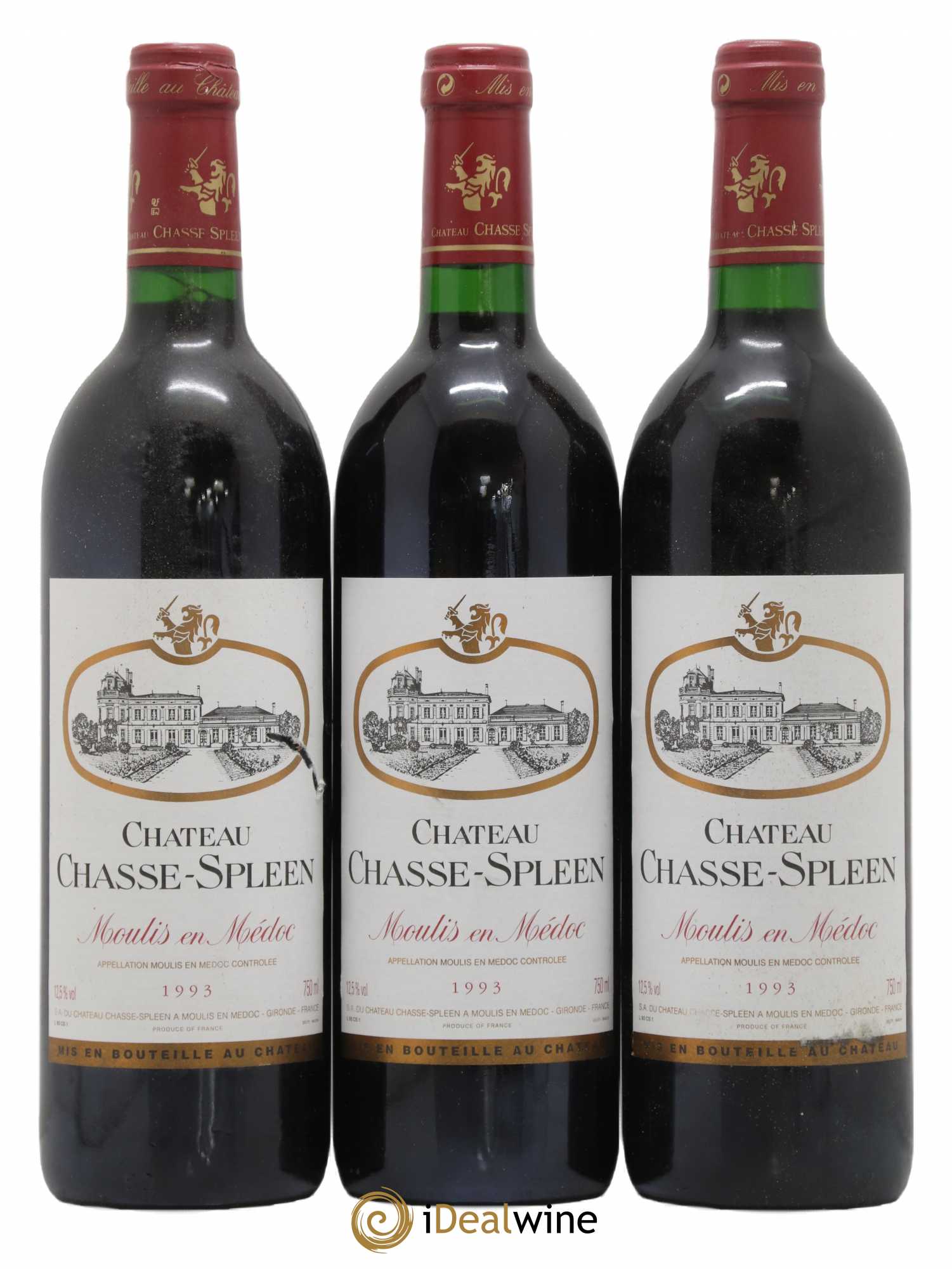 Château Chasse Spleen 1993 - Lot de 3 bouteilles - 0