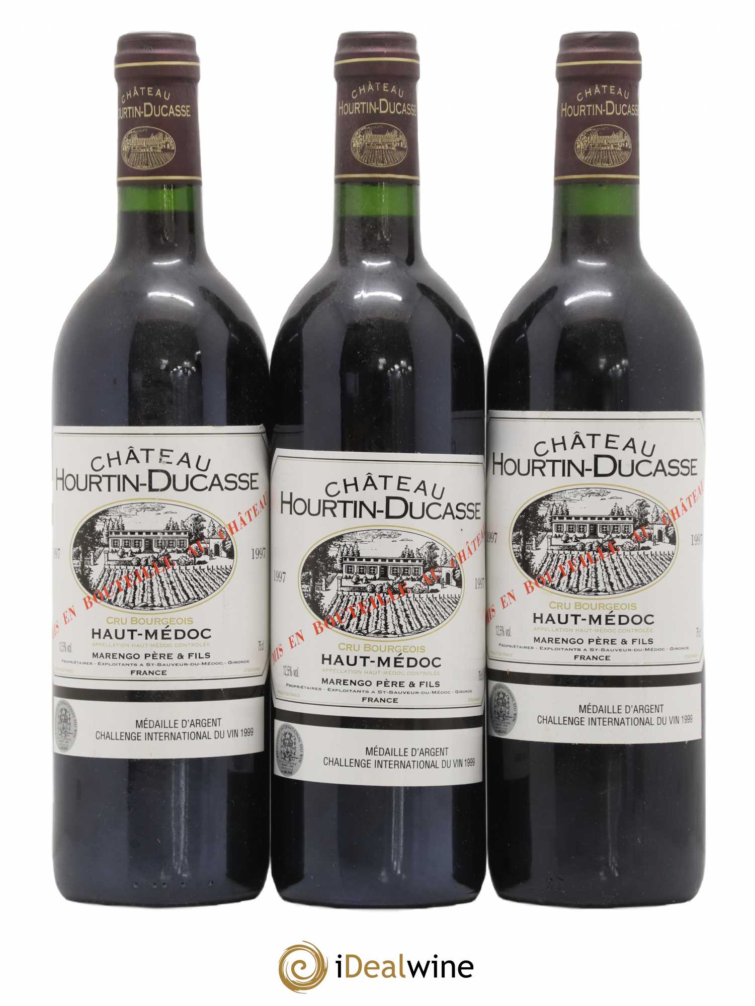 Château Hourtin Ducasse Cru Bourgeois 1997 - Lot de 3 bouteilles - 0
