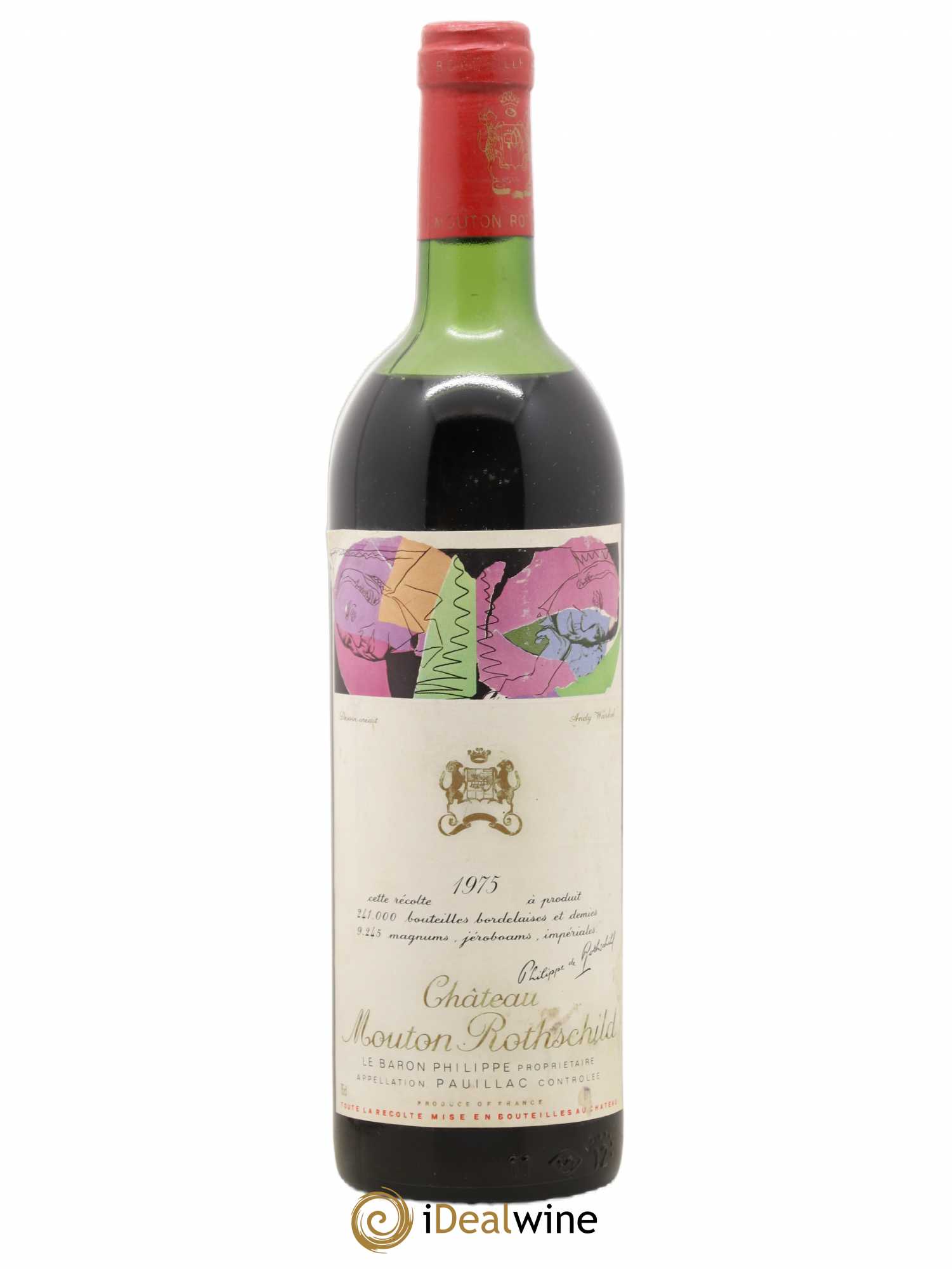 Château Mouton Rothschild 1er Grand Cru Classé 1975 - Lot de 1 bouteille - 0