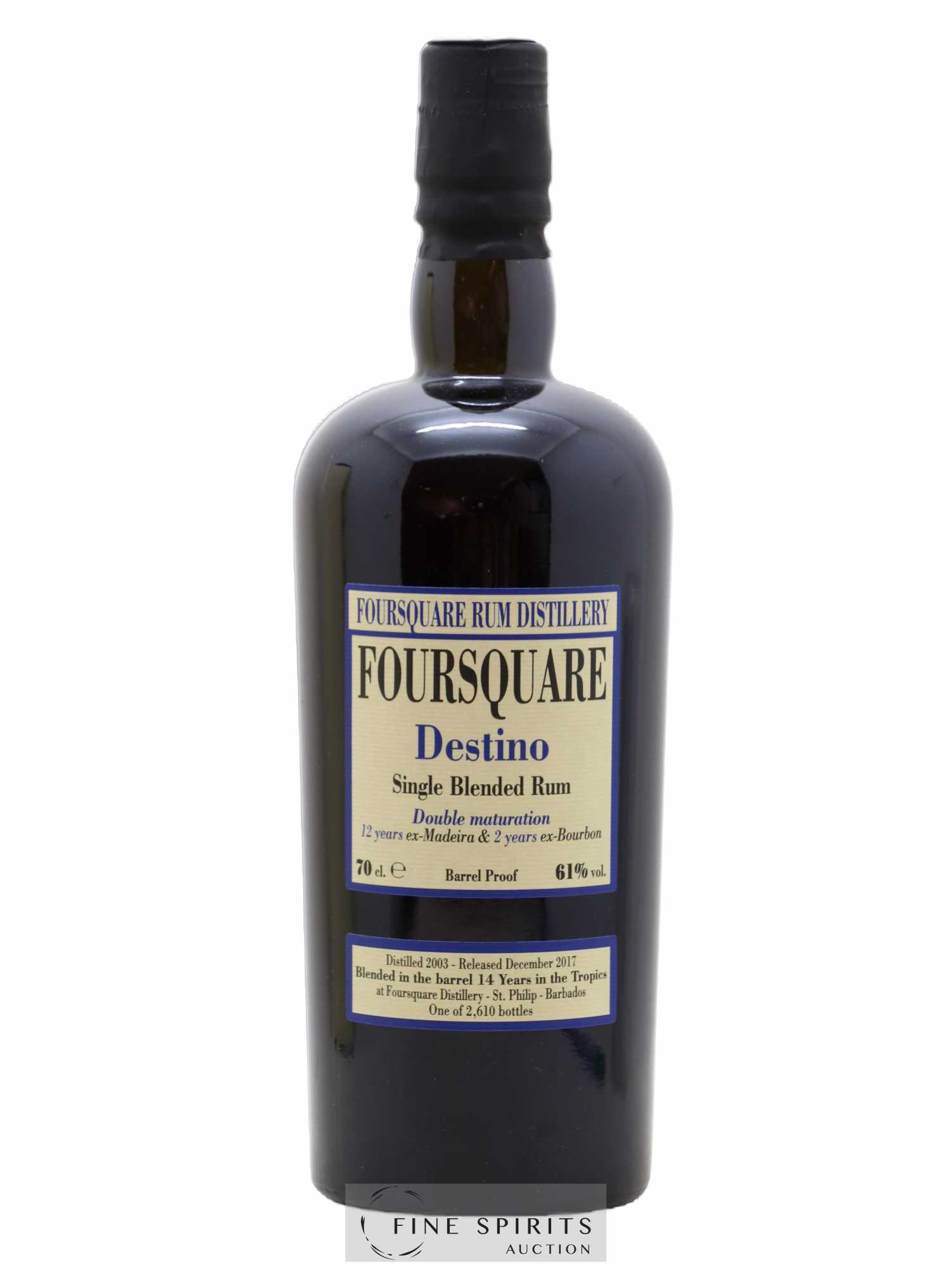 Foursquare 14 years 2003 Velier Destino Double Maturation - One of 2610 - bottled 2017 - Lotto di 1 bottiglia - 1