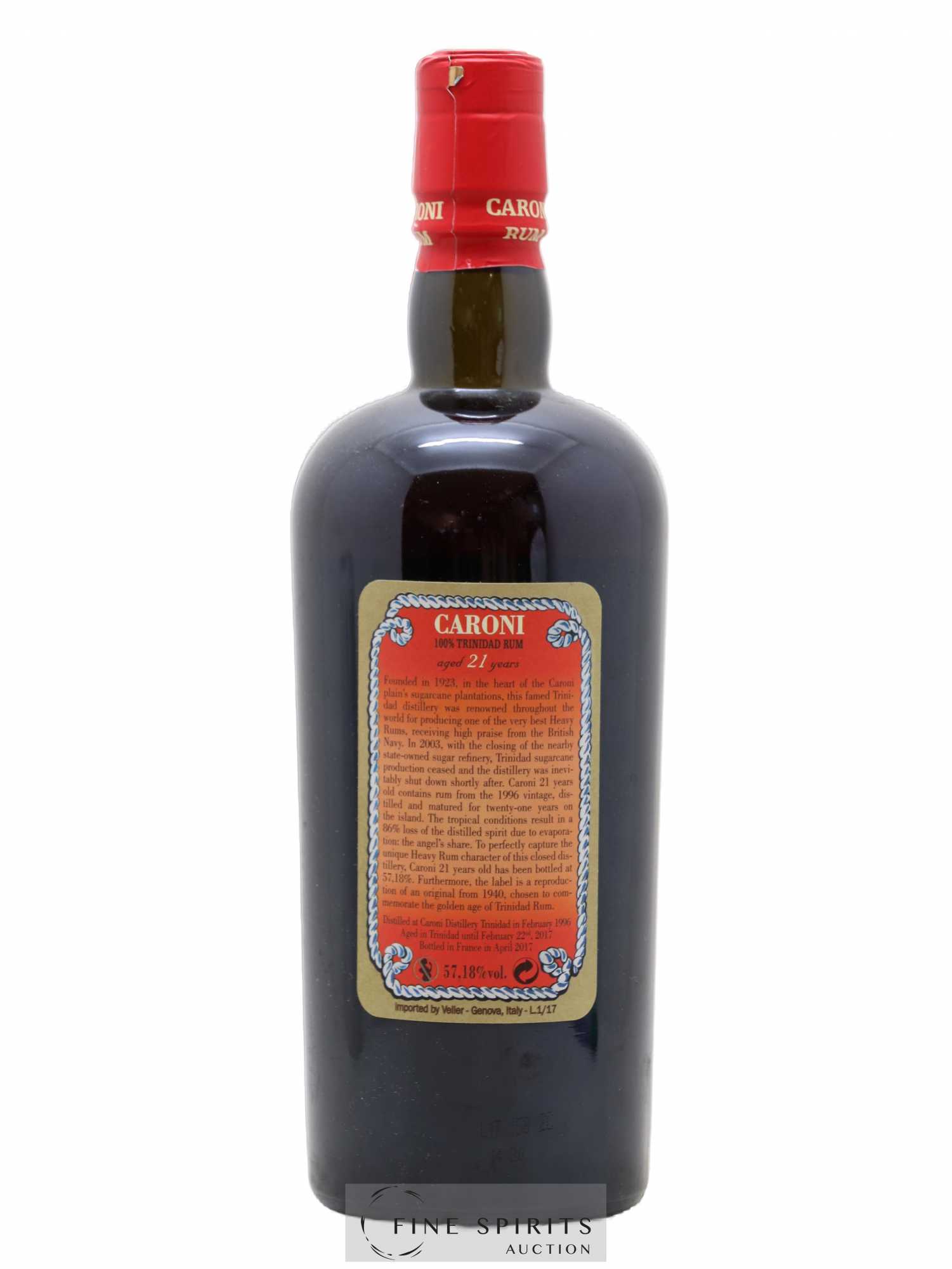 Caroni 21 years 1996 Of. 100° Imperial Proof bottled 2017 Velier Extra Strong - Lot de 1 bouteille - 1