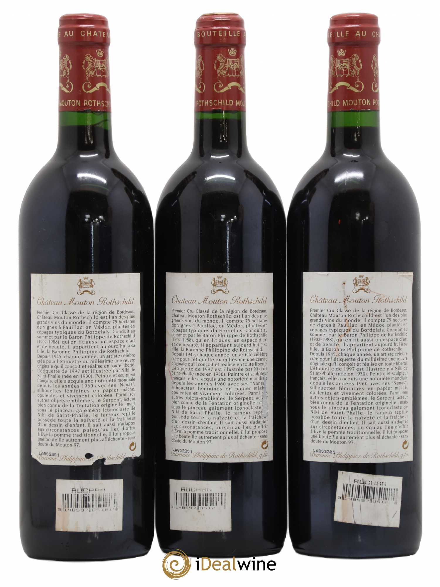 Château Mouton Rothschild 1er Grand Cru Classé 1997 - Lot de 3 bouteilles - 1