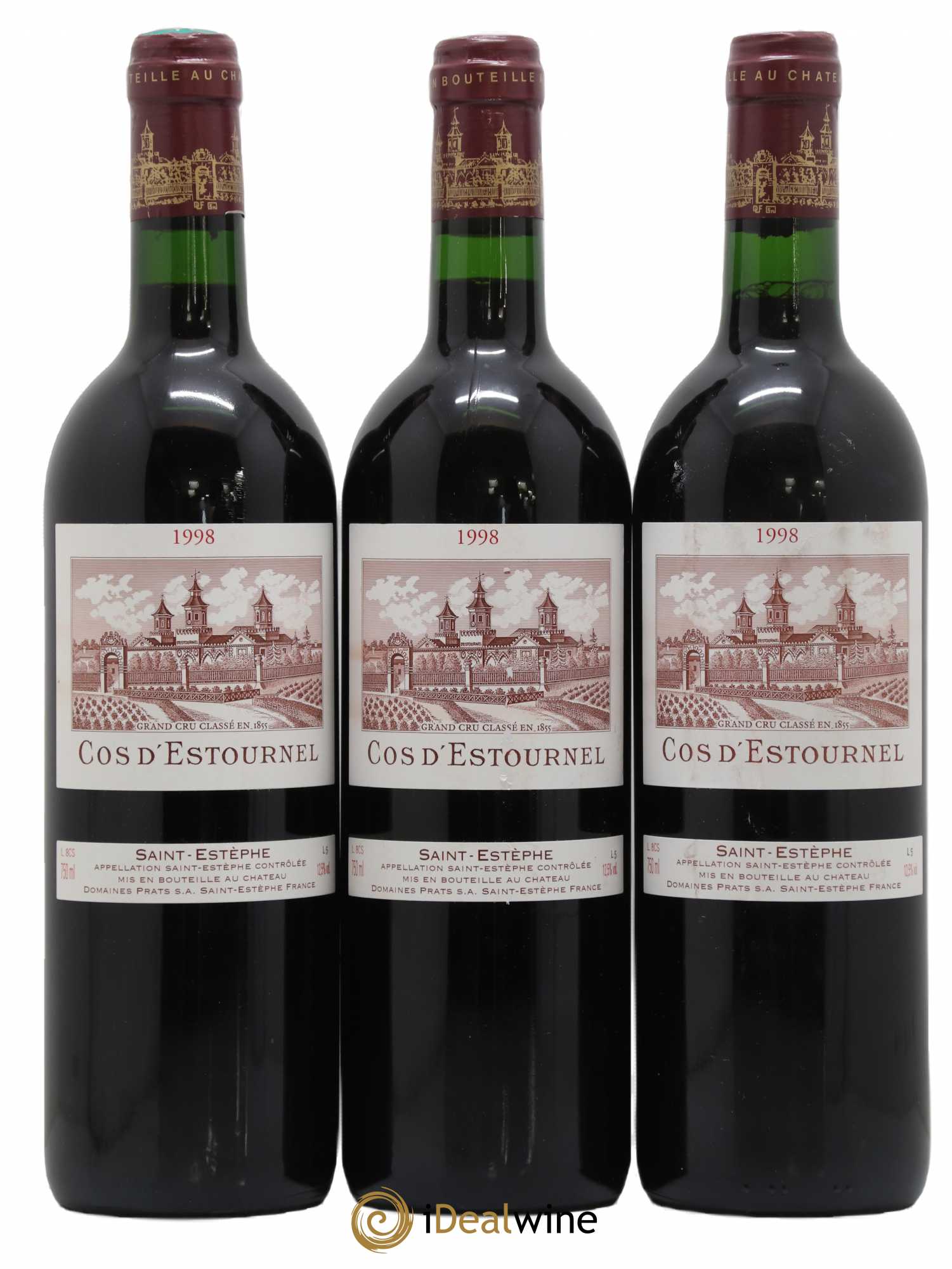 Cos d'Estournel 2ème Grand Cru Classé 1998 - Lot de 3 bouteilles - 0