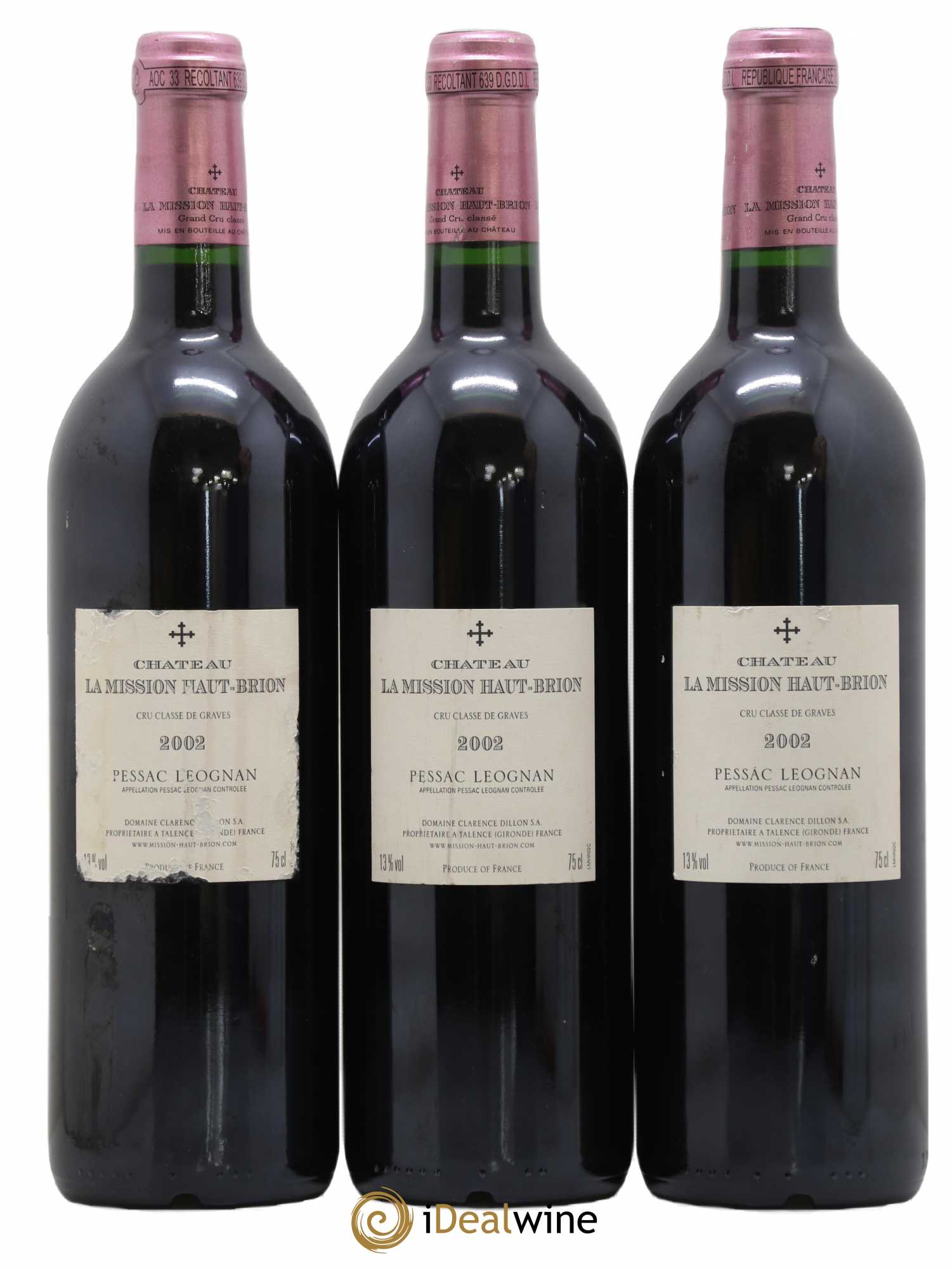Château la Mission Haut-Brion Cru Classé de Graves 2002 - Lot de 3 bouteilles - 1