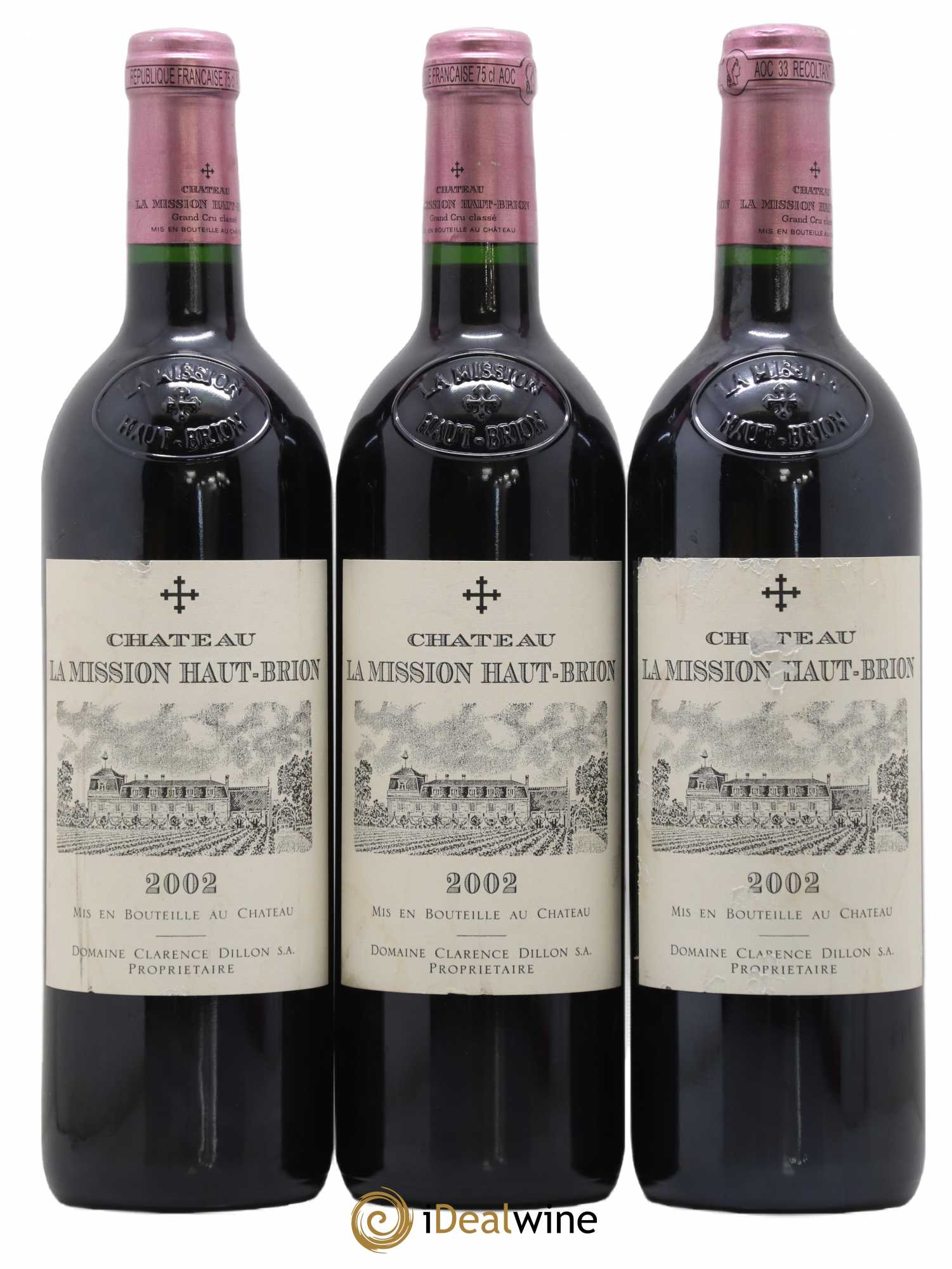 Château la Mission Haut-Brion Cru Classé de Graves 2002 - Lot de 3 bouteilles - 0