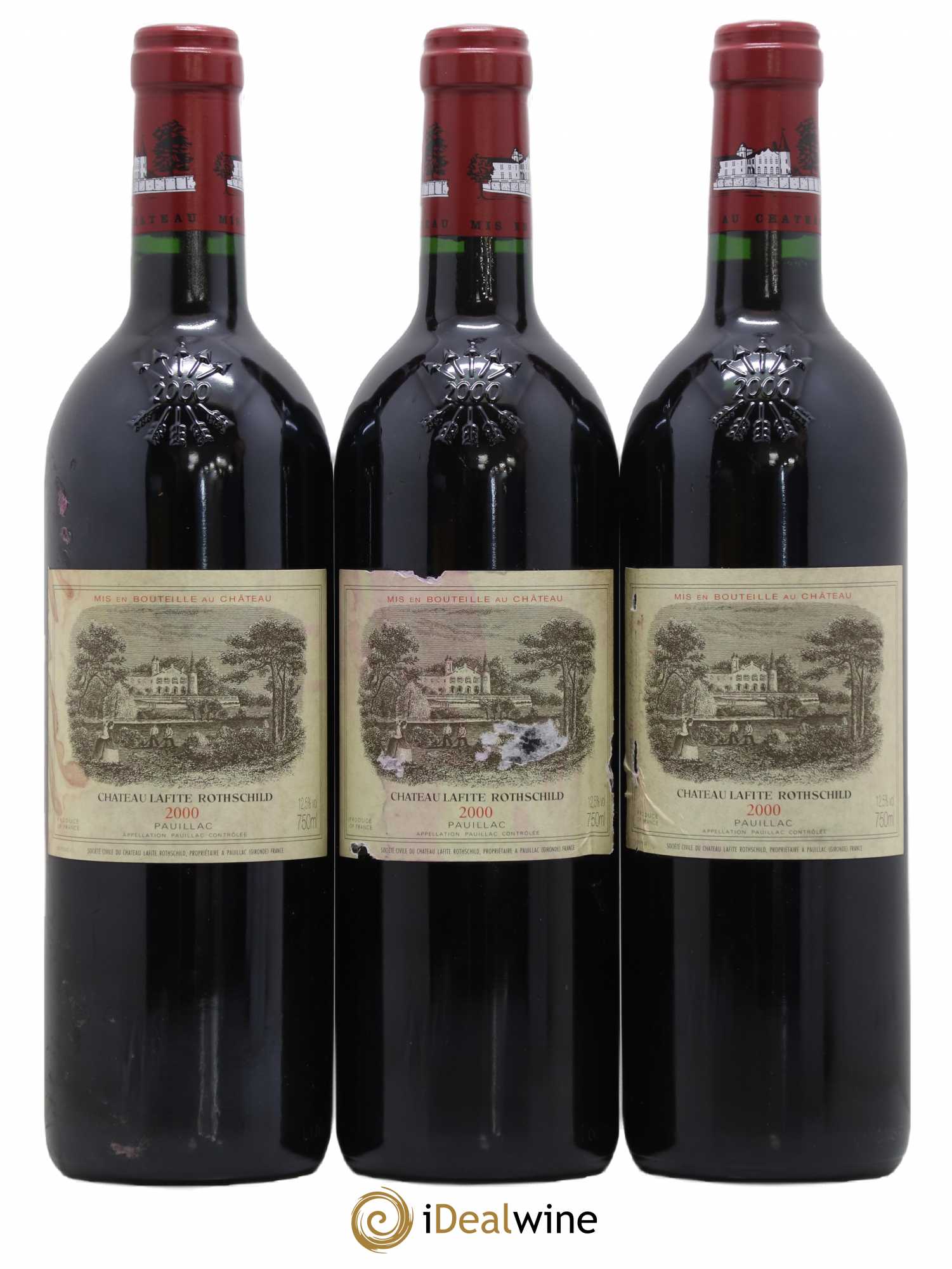 Château Lafite Rothschild 1er Grand Cru Classé 2000 - Lot de 3 bouteilles - 0