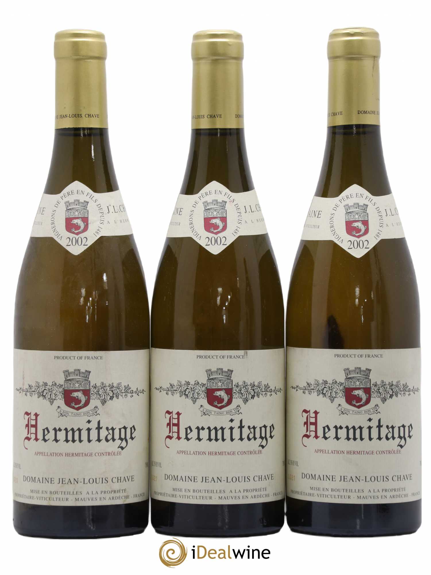 Hermitage Jean-Louis Chave 2002 - Lot de 3 bouteilles - 0