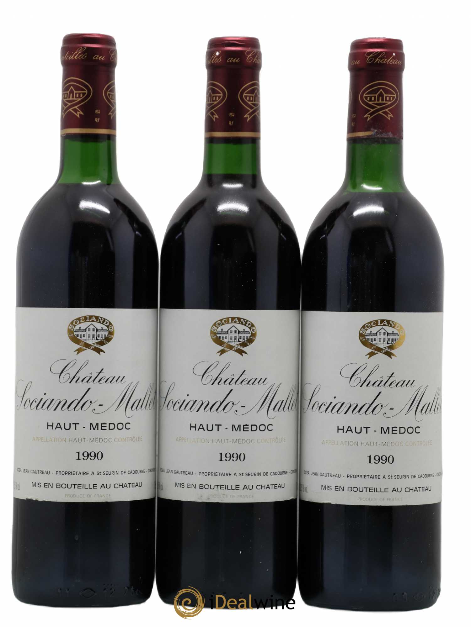 Château Sociando Mallet 1990 - Lot de 6 bouteilles - 1