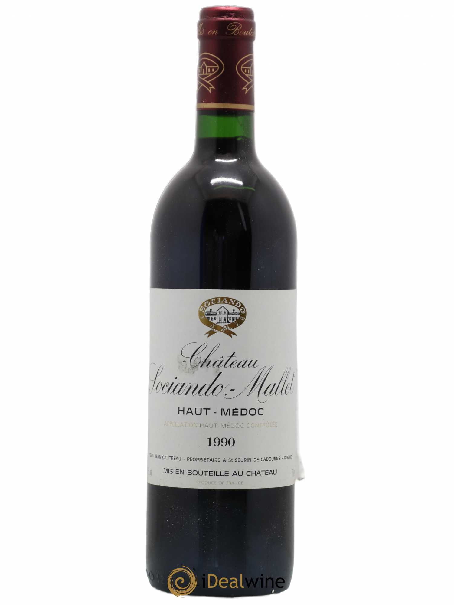 Château Sociando Mallet 1990 - Lot de 1 bouteille - 0
