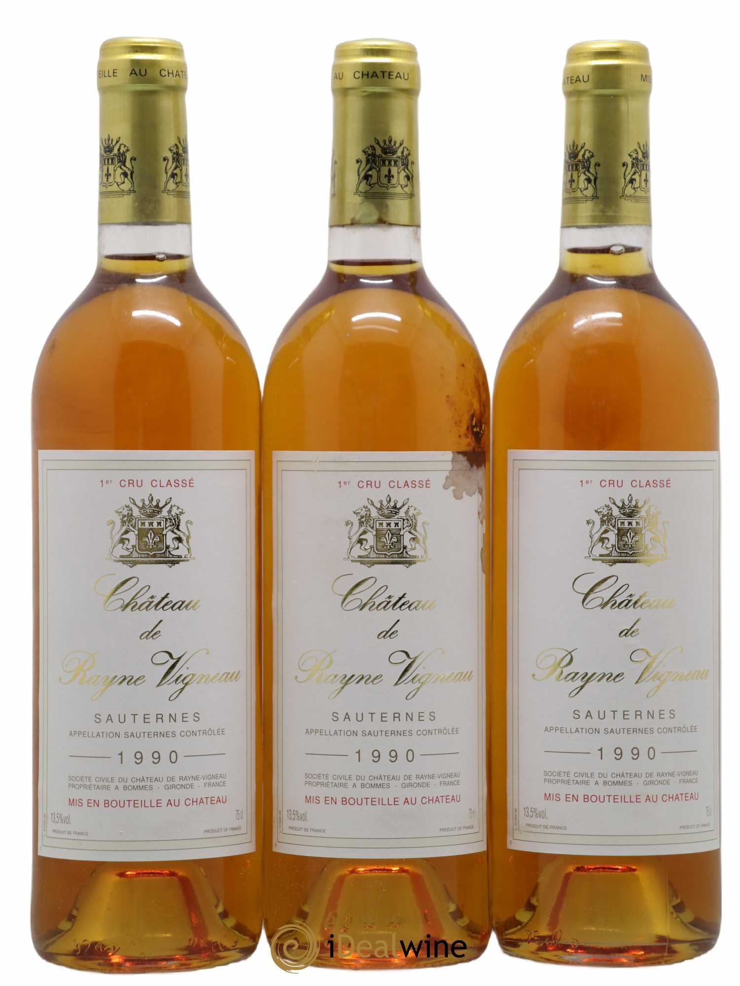 Château de Rayne Vigneau 1er Grand Cru Classé 1990 - Lotto di 3 bottiglie - 0