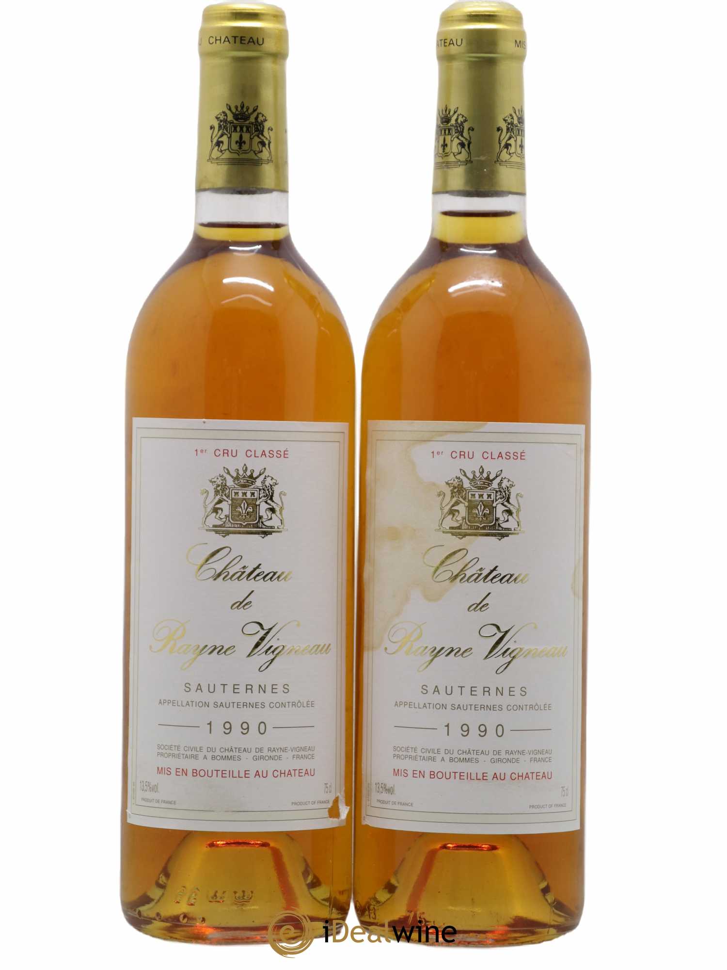 Château de Rayne Vigneau 1er Grand Cru Classé 1990 - Lotto di 2 bottiglie - 0
