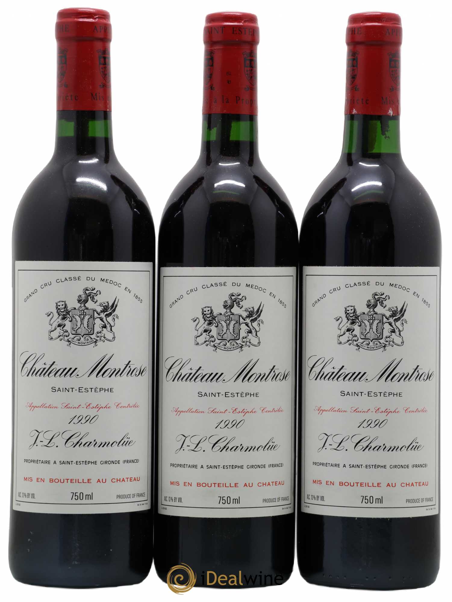 Château Montrose 2ème Grand Cru Classé 1990 - Lot de 3 bouteilles - 0