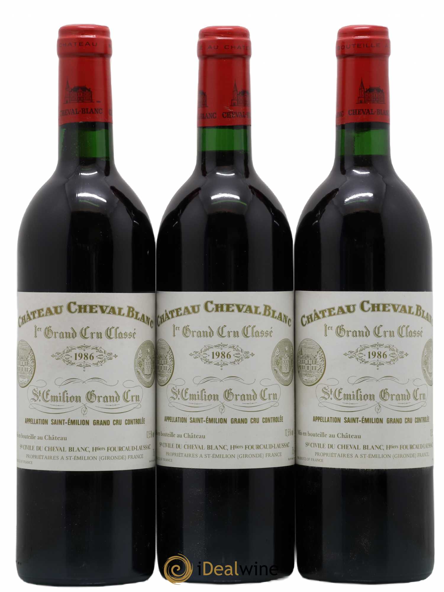 Château Cheval Blanc 1er Grand Cru Classé A 1986 - Lot de 3 bouteilles - 0
