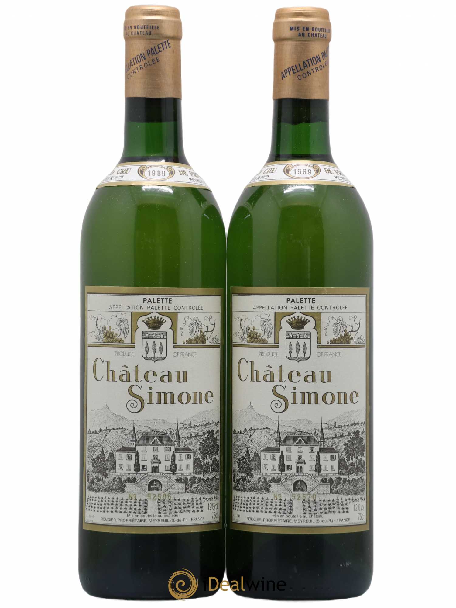 Palette Château Simone Famille Rougier 1989 - Lot de 2 bouteilles - 0