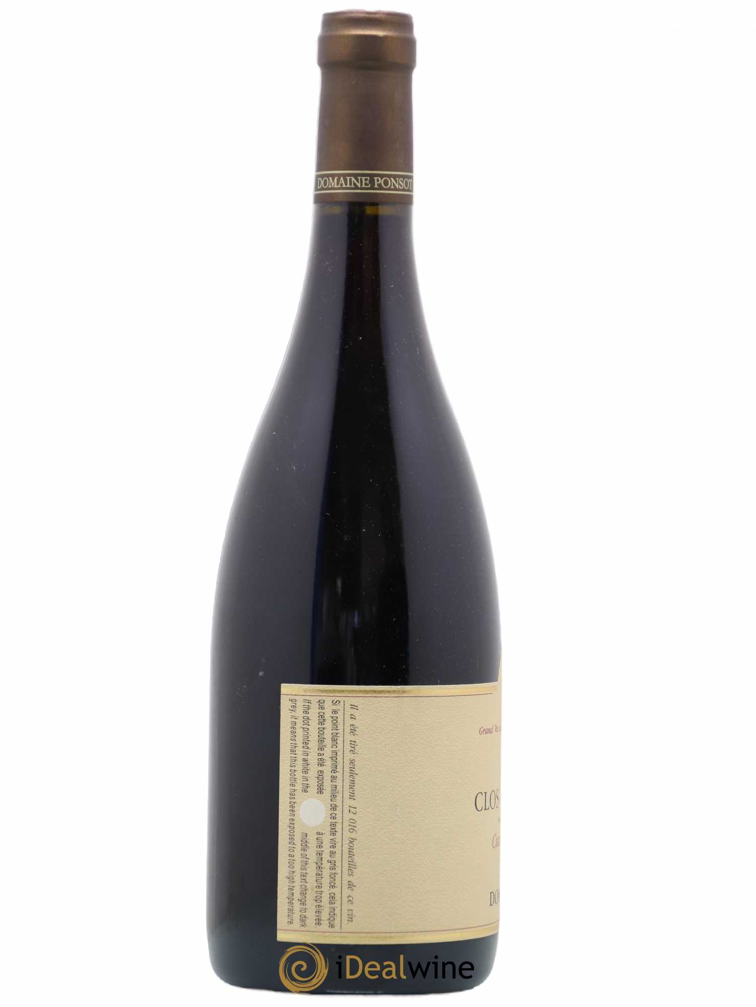 Clos de la Roche Grand Cru Vieilles Vignes Ponsot (Domaine) 2007 - Lot de 1 bouteille - 2