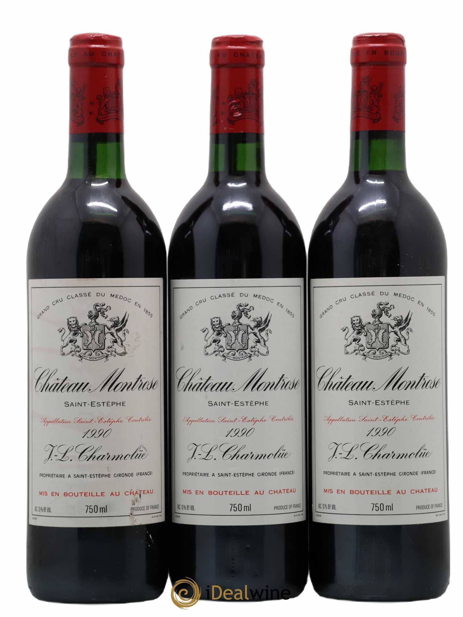 Château Montrose 2ème Grand Cru Classé 1990 - Lot de 3 bouteilles - 0
