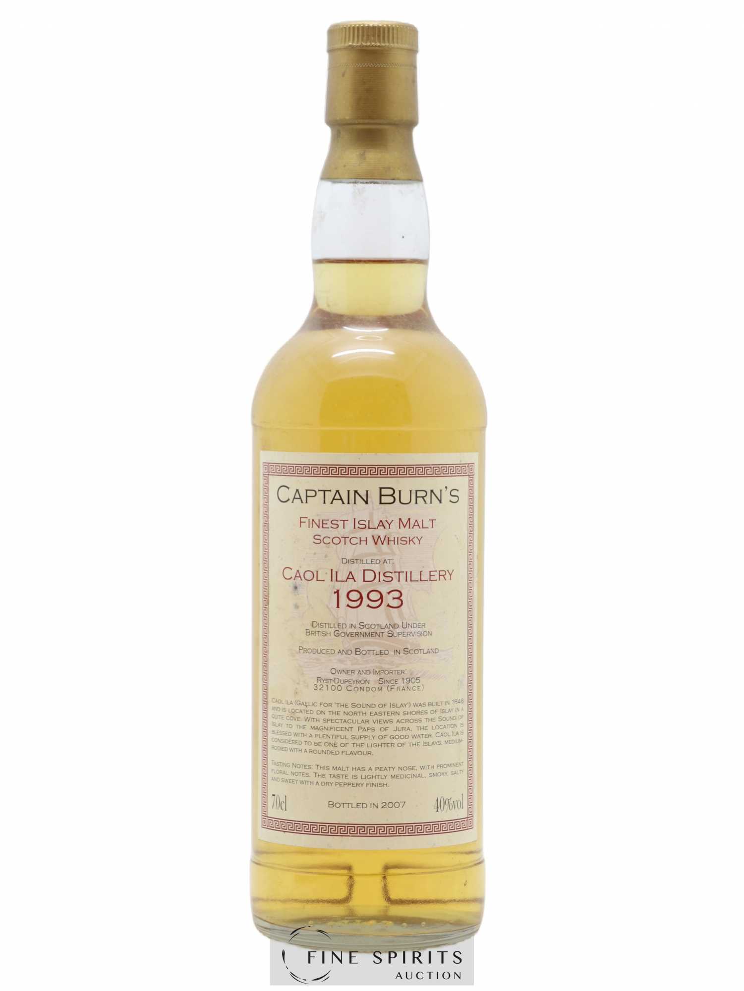Caol Ila 1993 Captain Burn's bottled 2007 Ryst-Dupeyron - Lot de 1 bouteille - 0