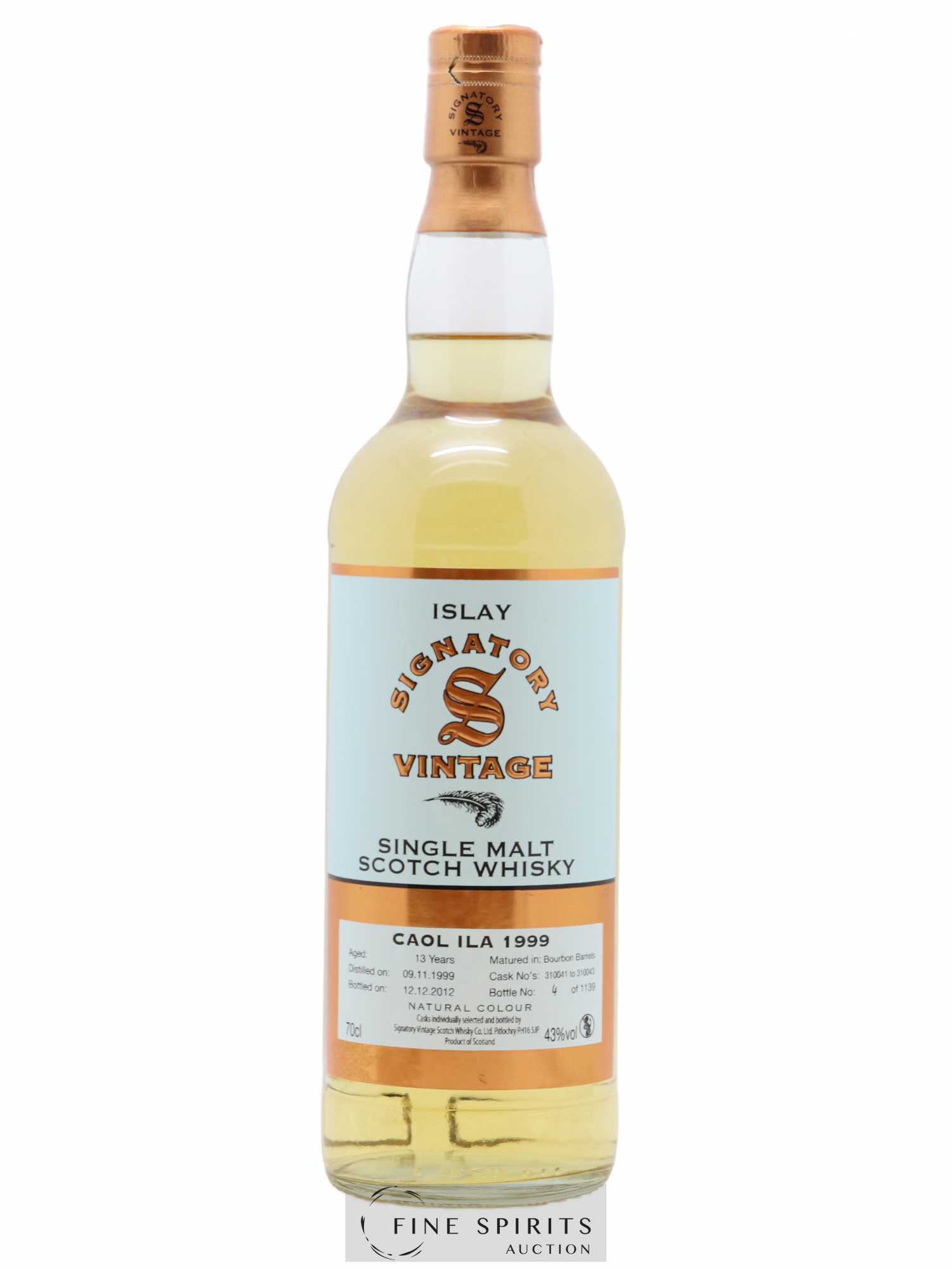 Caol Ila 13 years 1999 Signatory Vintage Cask n°310041-310043 - One of 1139 - bottled 2012 - Lot de 1 bouteille - 0