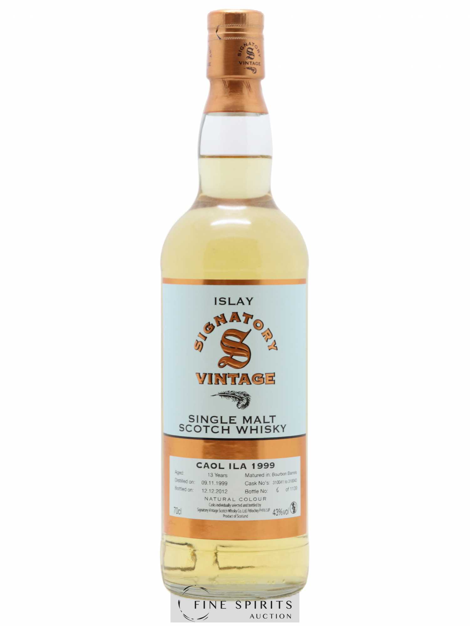 Caol Ila 13 years 1999 Signatory Vintage Cask n°310041-310043 - One of 1139 - bottled 2012 - Lot de 1 bouteille - 0