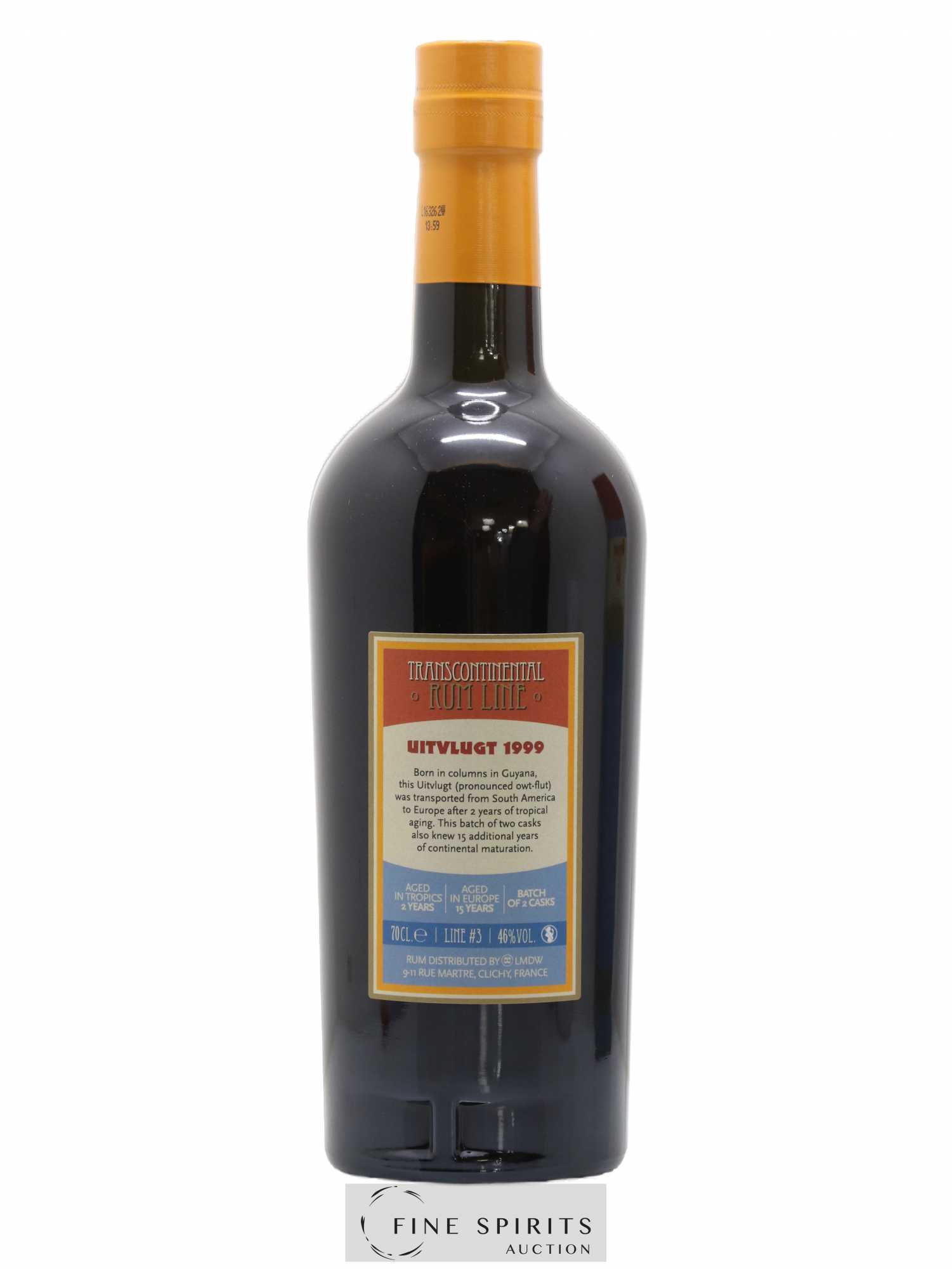 Uitvlugt 17 years 1999 LMDW Line n°3 - bottled 2016 Transcontinental Rum Line - Lot de 1 bouteille - 2