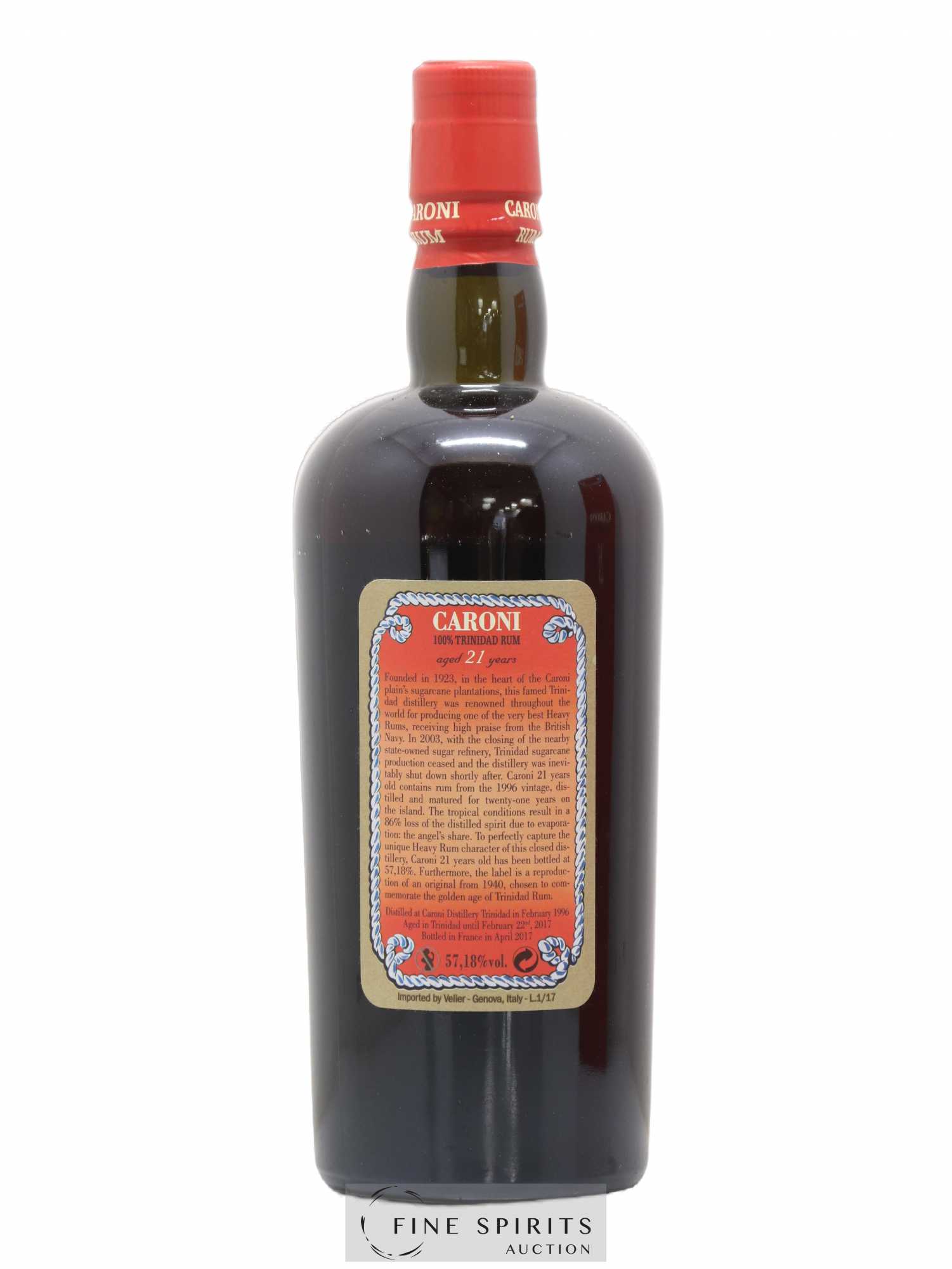 Caroni 21 years 1996 Of. 100° Imperial Proof bottled 2017 Velier Extra Strong - Posten von 1 Flasche - 2