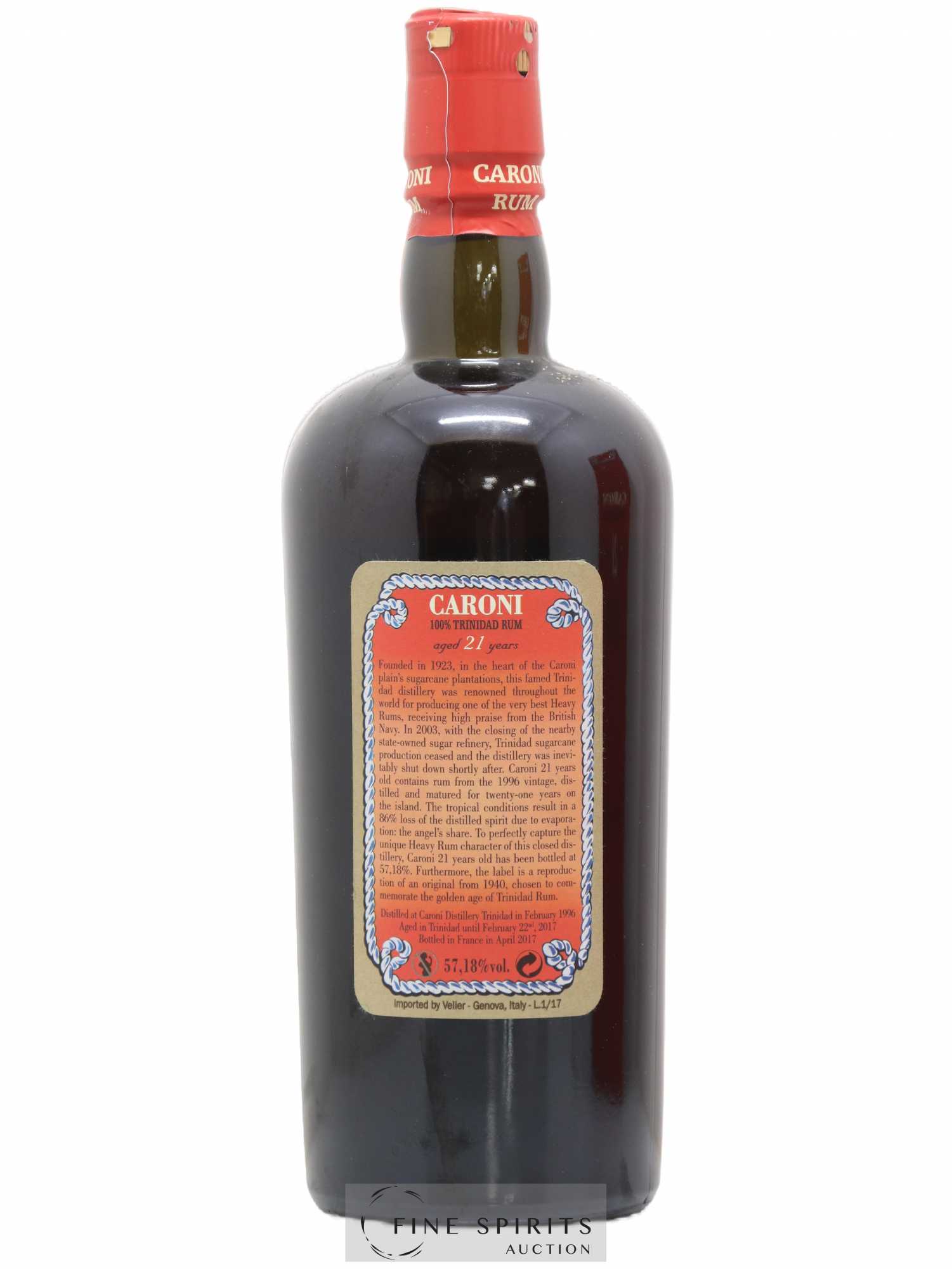 Caroni 21 years 1996 Of. 100° Imperial Proof bottled 2017 Velier Extra Strong - Lot de 1 bouteille - 2
