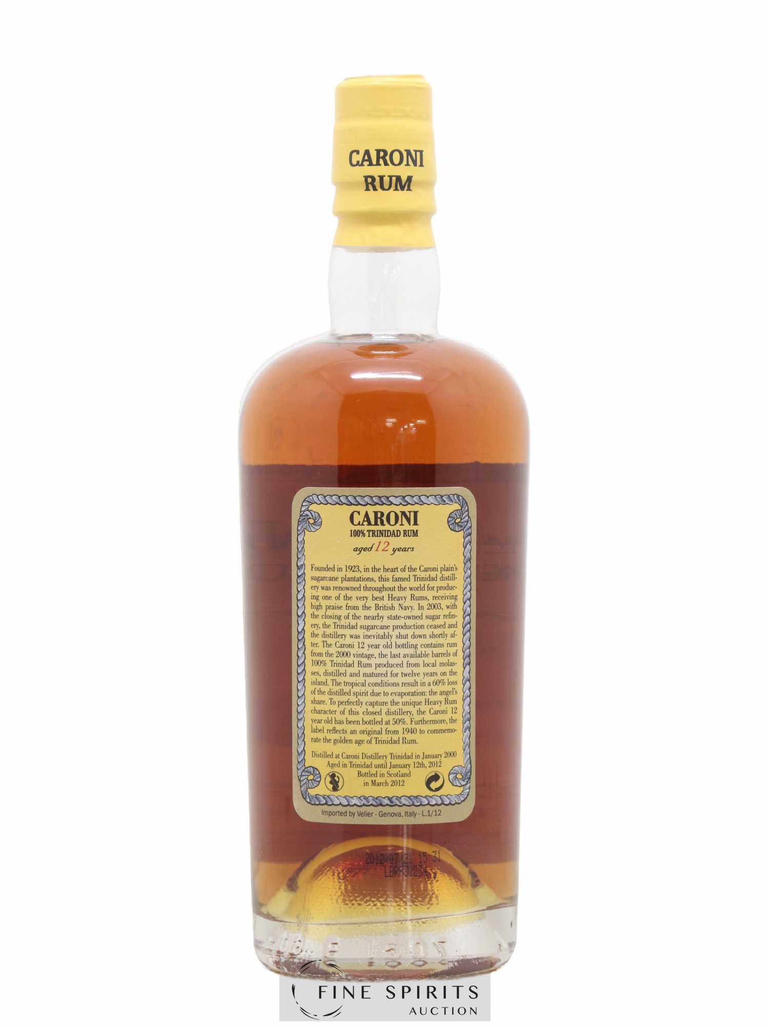 Caroni 12 years 2000 Velier 100° Proof bottled 2012 Extra Strong - Lot de 1 bouteille - 1