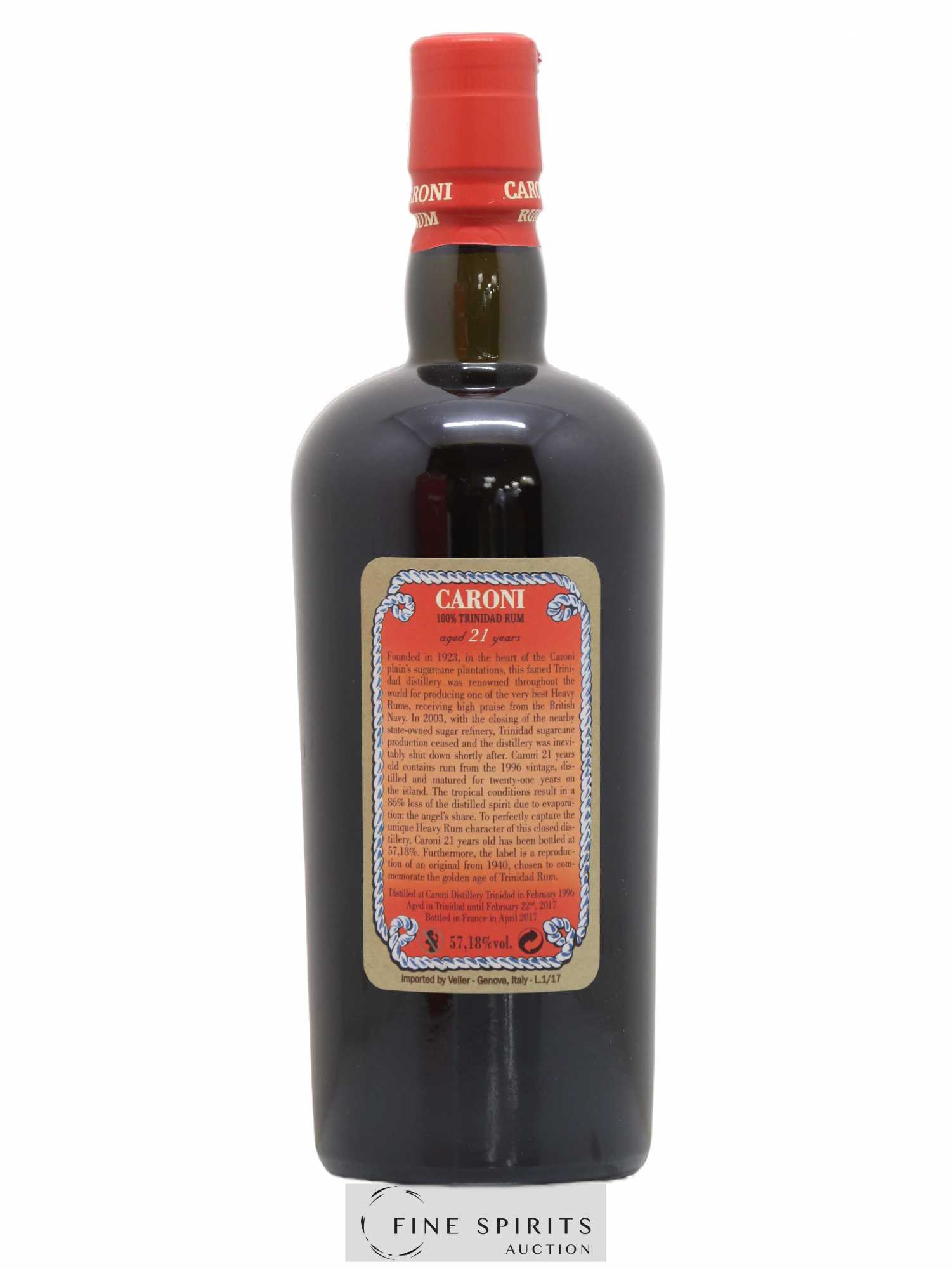 Caroni 21 years 1996 Of. 100° Imperial Proof bottled 2017 Velier Extra Strong - Lot de 1 bouteille - 2