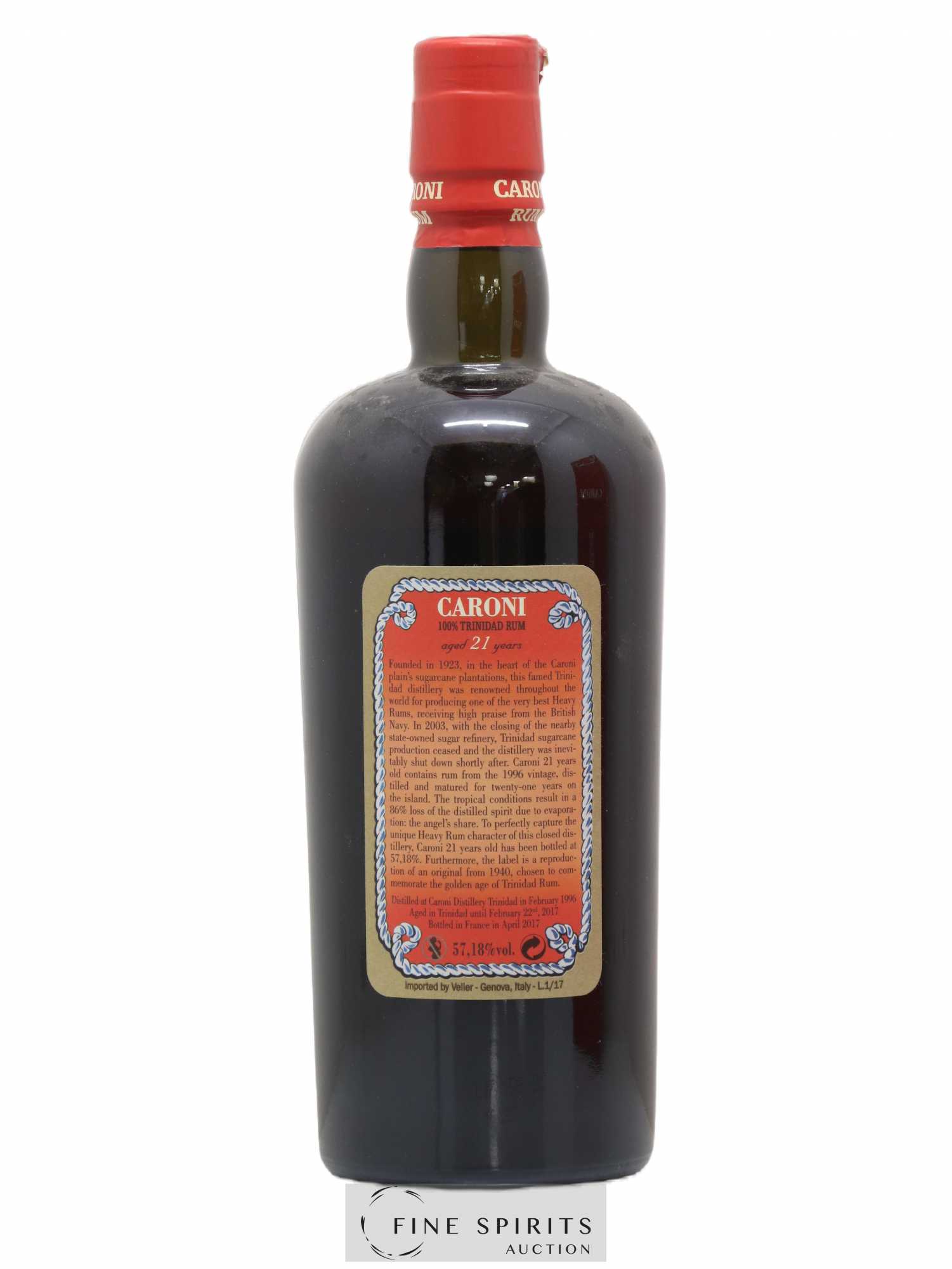 Caroni 21 years 1996 Of. 100° Imperial Proof bottled 2017 Velier Extra Strong - Lot de 1 bouteille - 2