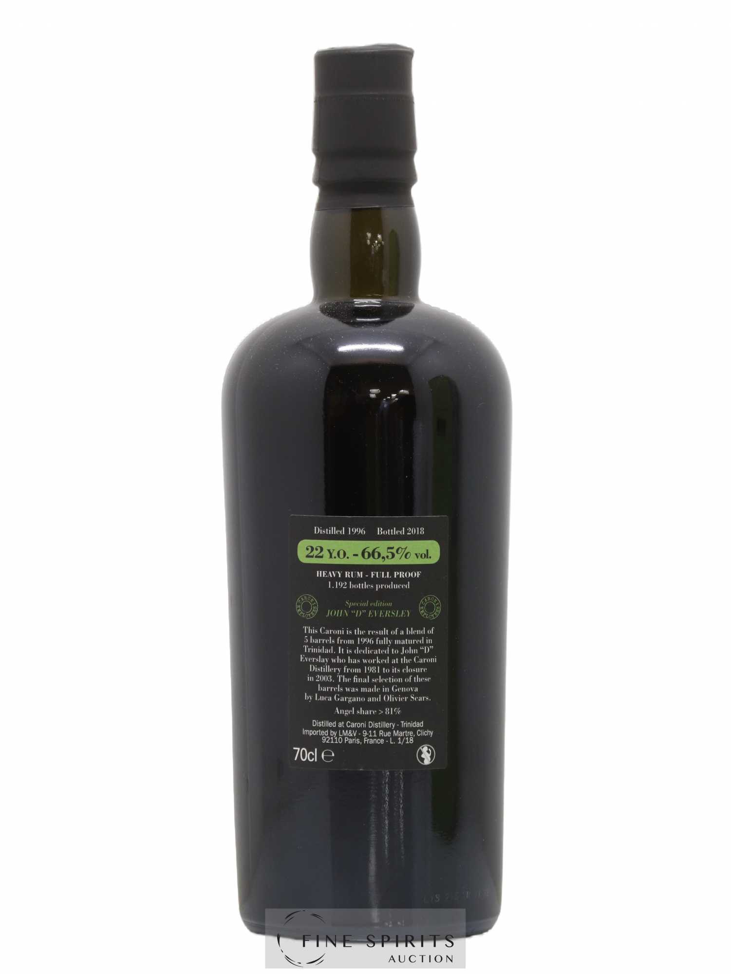 Caroni 22 years 1996 Velier Special Edition John D Eversley One of 1192 - bottled 2018 Employee Serie - Posten von 1 Flasche - 2