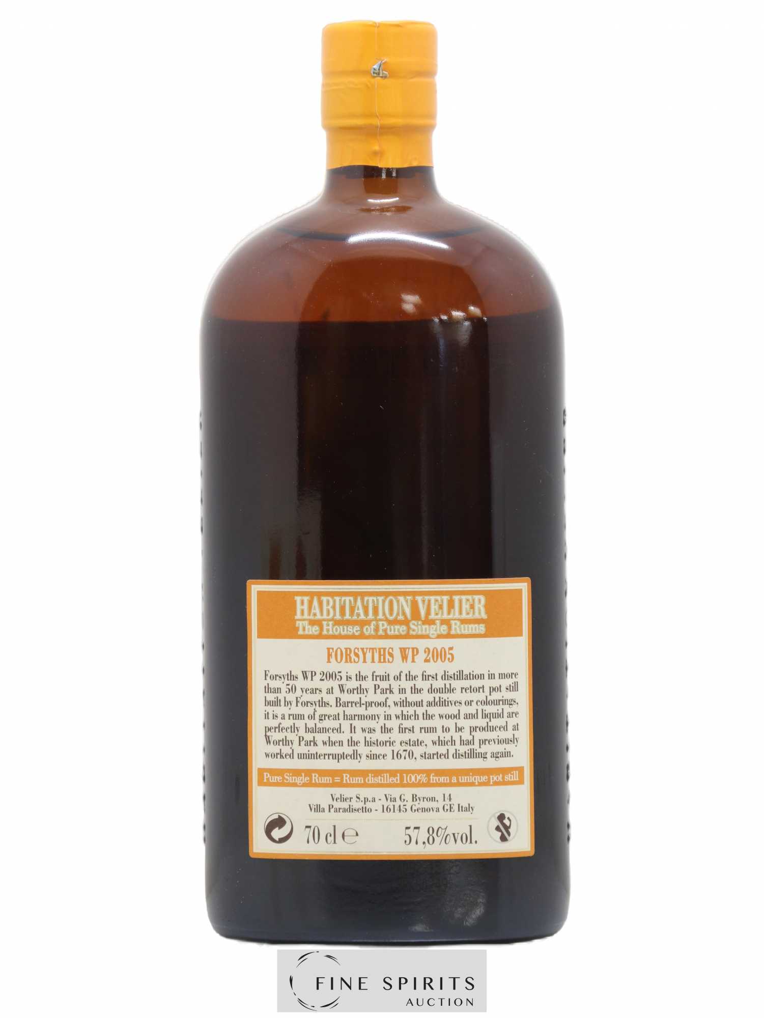 Forsyths WP 10 years 2005 Velier bottled 2015 Habitation Velier - Lot de 1 bouteille - 2