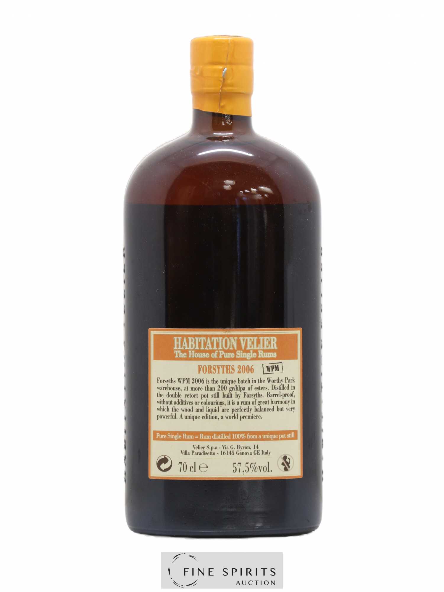 Forsyths 11 years 2006 Velier WPM bottled 2017 Habitation Velier - Lot de 1 bouteille - 1