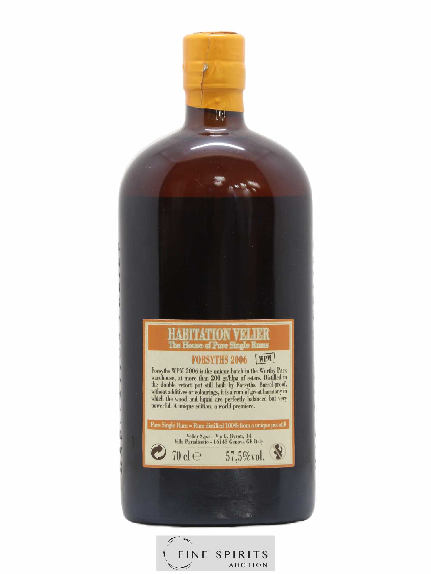 Forsyths 11 years 2006 Velier WPM bottled 2017 Habitation Velier - Lot de 1 bouteille - 1