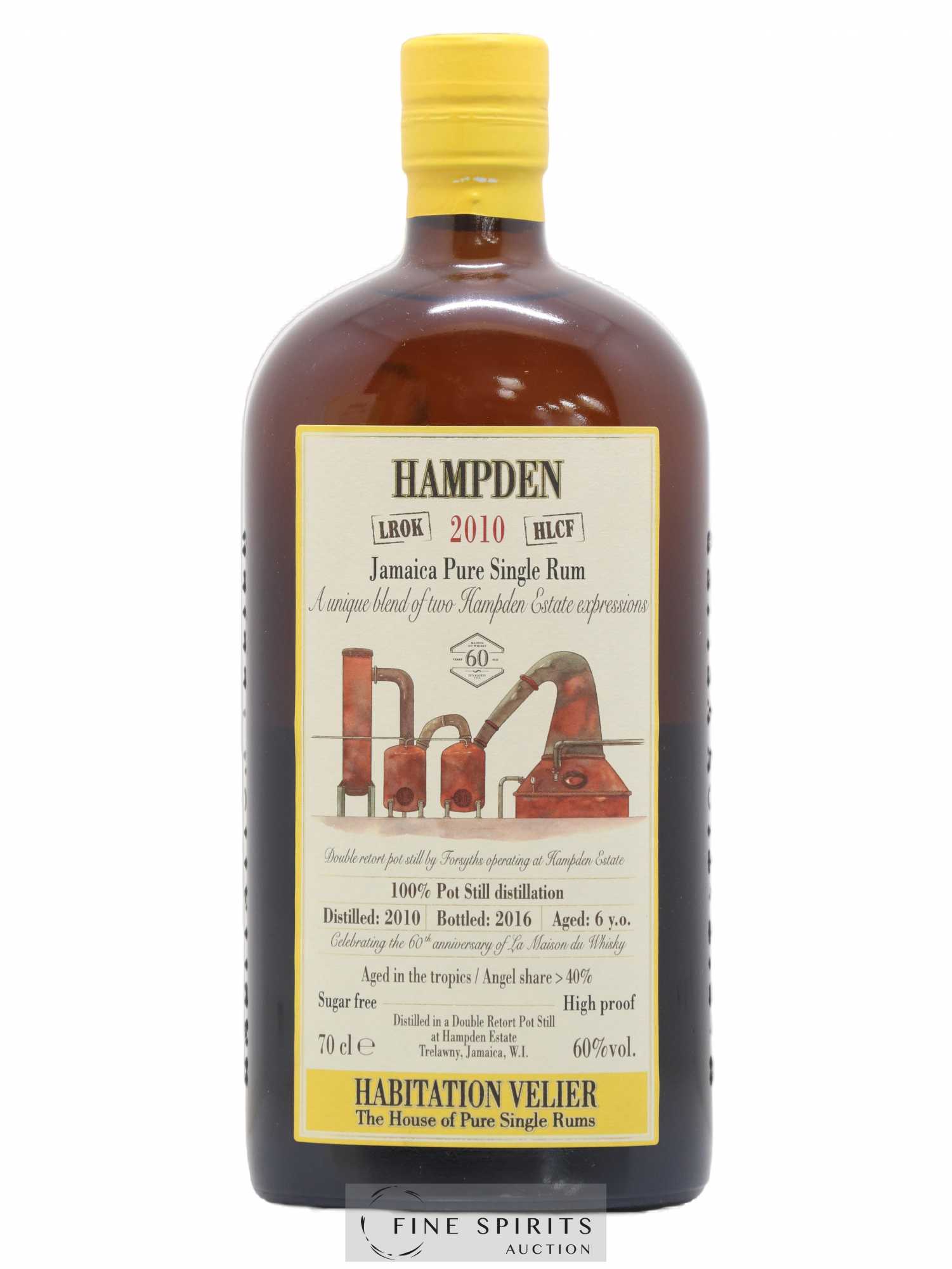 Hampden 6 years 2010 Velier LROK - HLCF Pot Still Distillation - bottled 2016 LMDW 60th Anniversary Habitation Velier - Lot de 1 bouteille - 1
