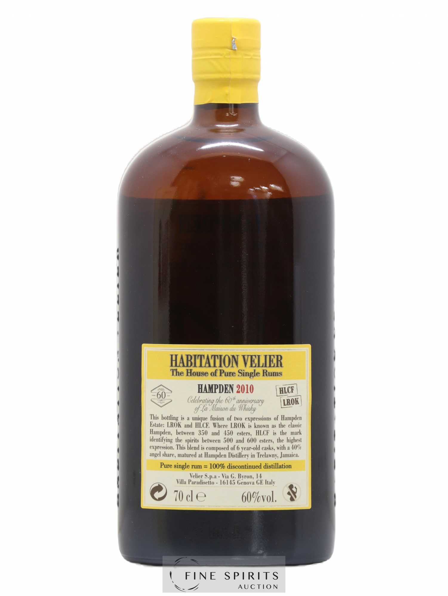 Hampden 6 years 2010 Velier LROK - HLCF Pot Still Distillation - bottled 2016 LMDW 60th Anniversary Habitation Velier - Lot de 1 bouteille - 2