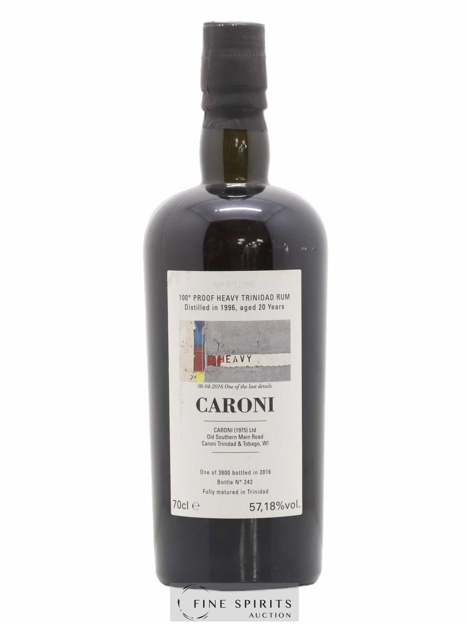 Caroni 20 years 1996 Velier The Heavy Wall 100° Proof 34th Release - One of 3800 - bottled 2016 Special Release - Lot de 1 bouteille - 0