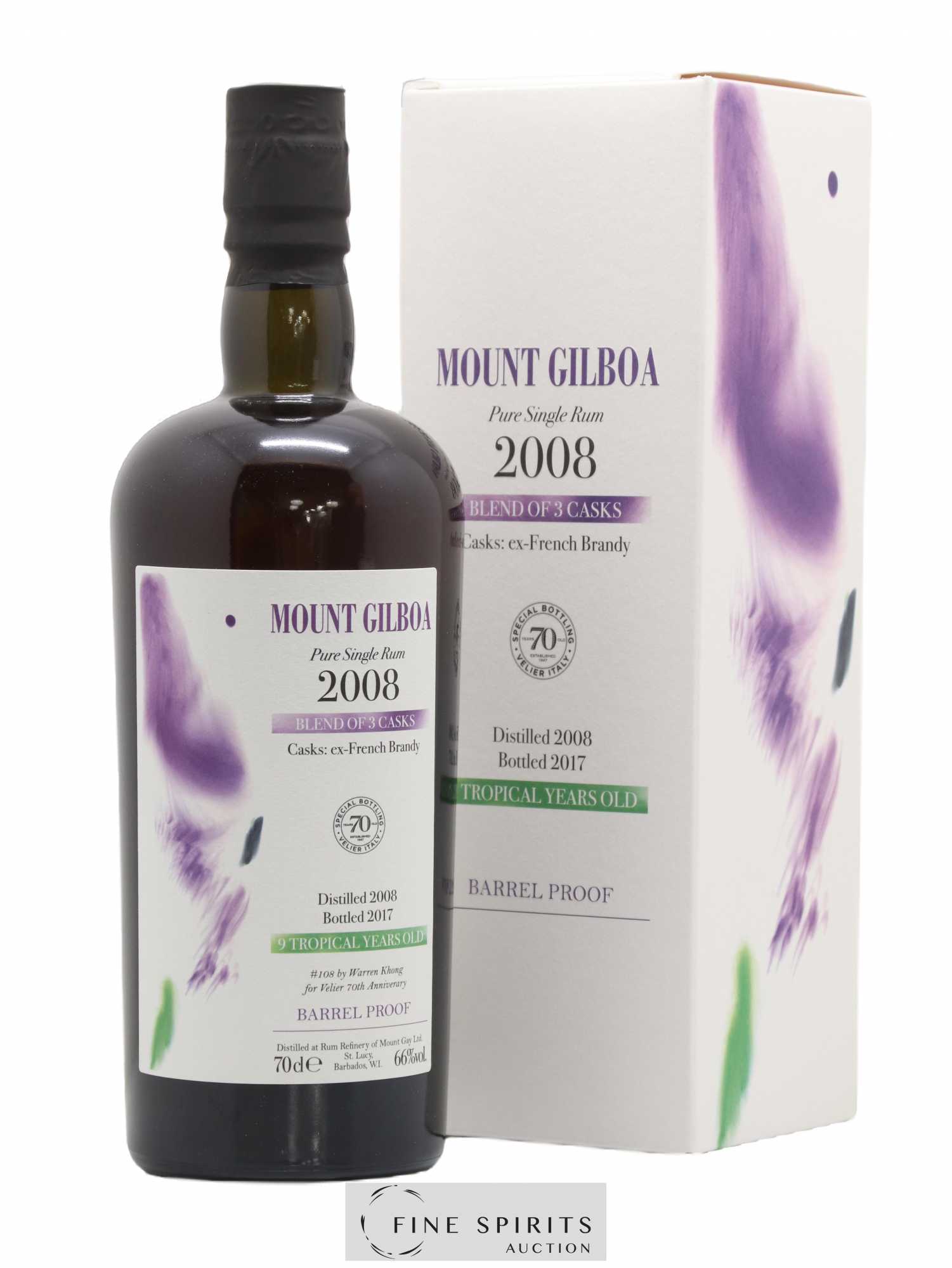 Mount Gilboa 2008 Of. bottled 2017 Velier 70th Anniversary - Lot de 1 bouteille - 0