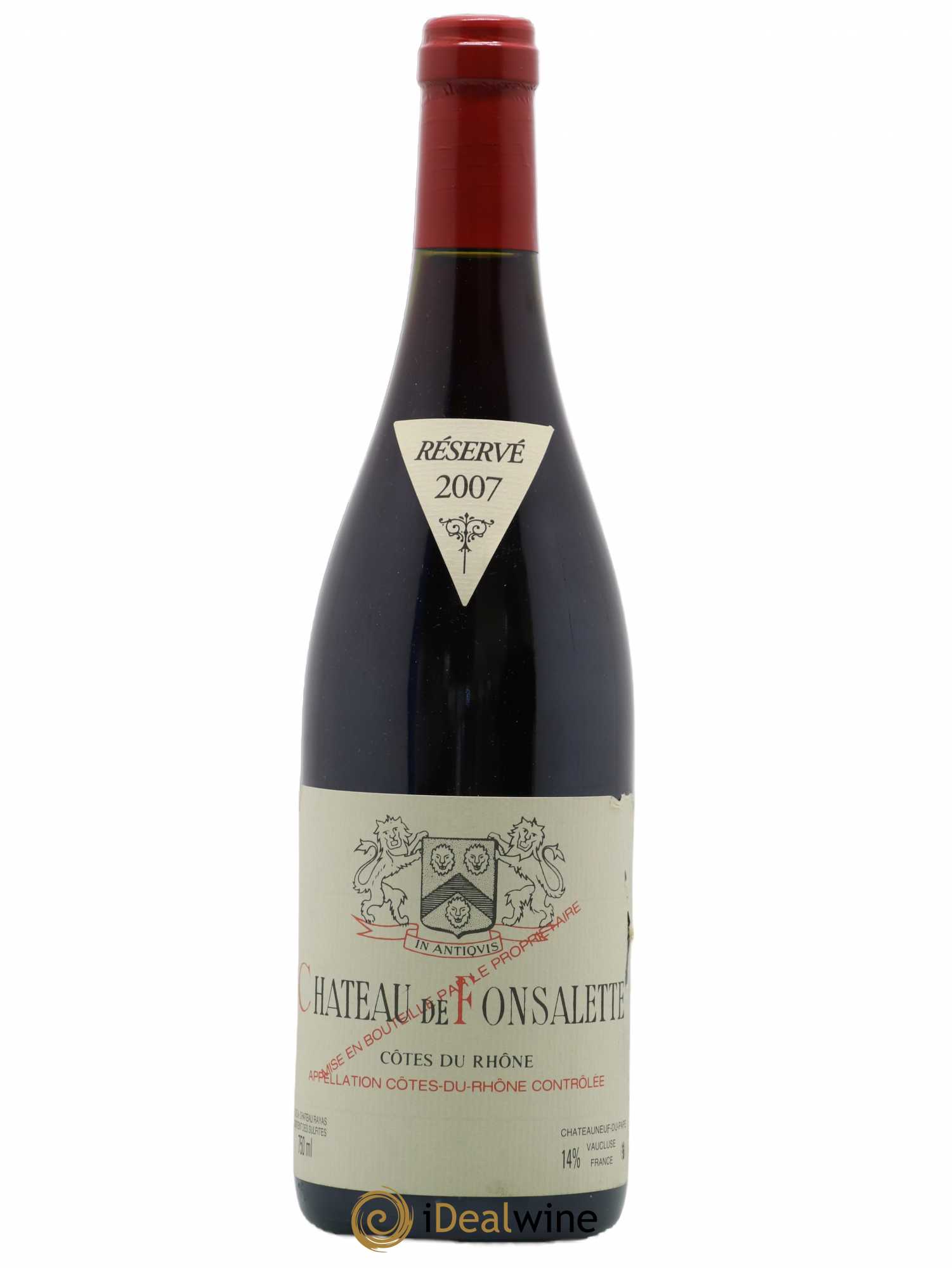 Côtes-du-Rhône Château de Fonsalette Emmanuel Reynaud 2007 - Lot de 1 bouteille - 0