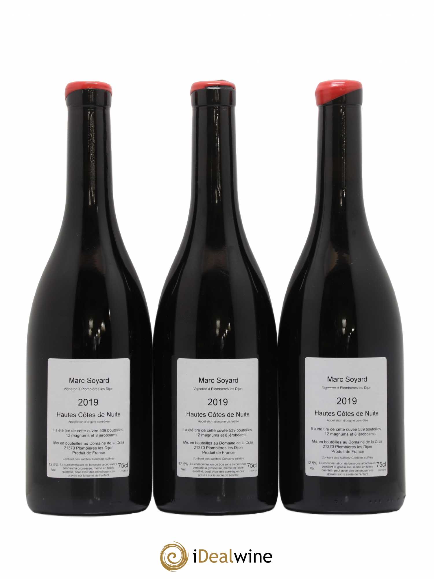 Hautes-Côtes de Nuits Domaine de la Cras - Marc Soyard 2019 - Lot de 3 bouteilles - 1