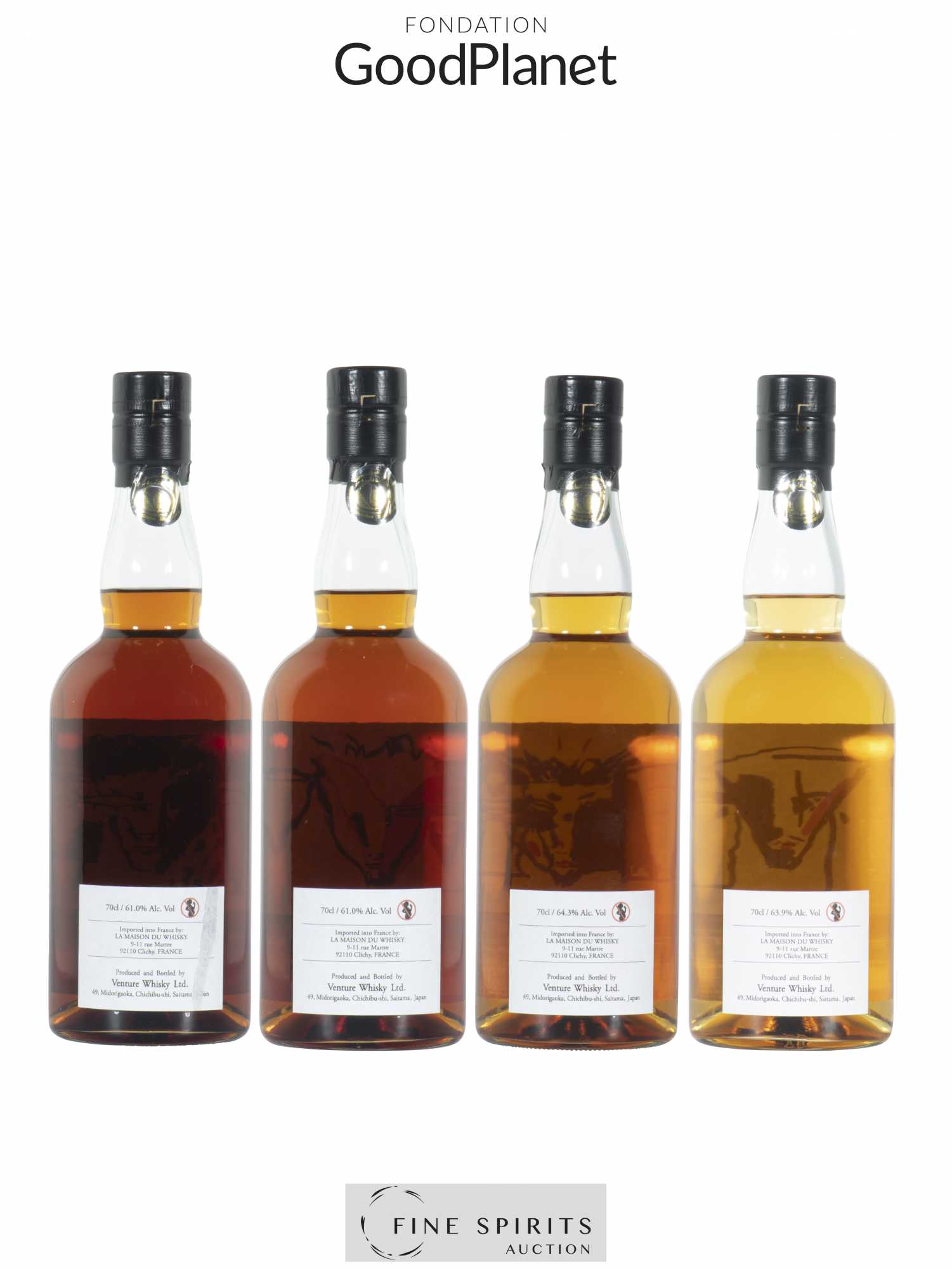 Chichibu Collection Aki Kuroda x LMDW (4 bottles and 4 signed oil-on-paper paintings) - Lot of 1 unknown - 2