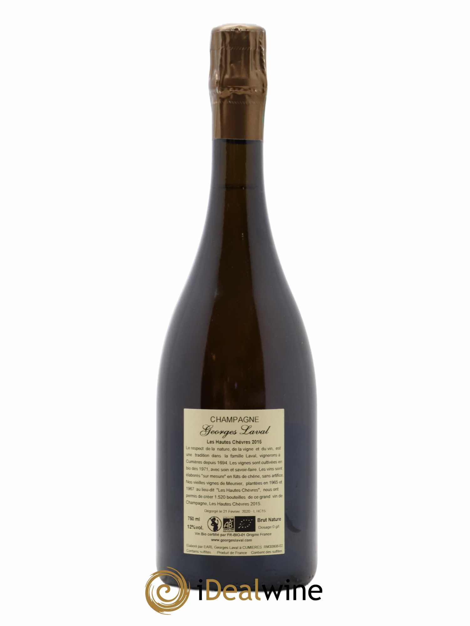 Les Hautes Chèvres 1er Cru Brut Nature Georges Laval 2015 - Lot de 1 bouteille - 1