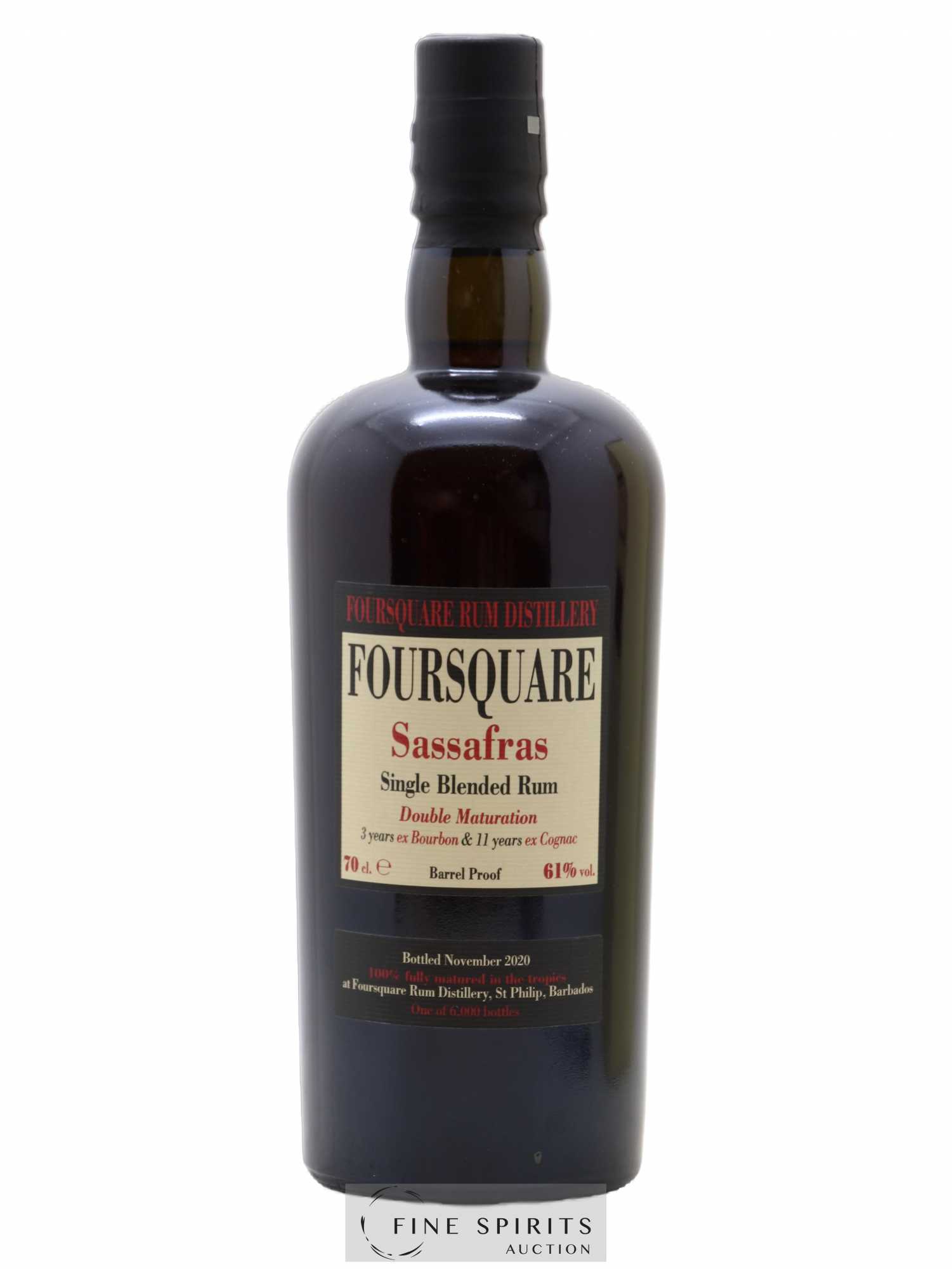 Foursquare Of. Sassafras Barrel Proof - One of 6000 - bottled 2020 Double Maturation - Lot de 1 bouteille - 1
