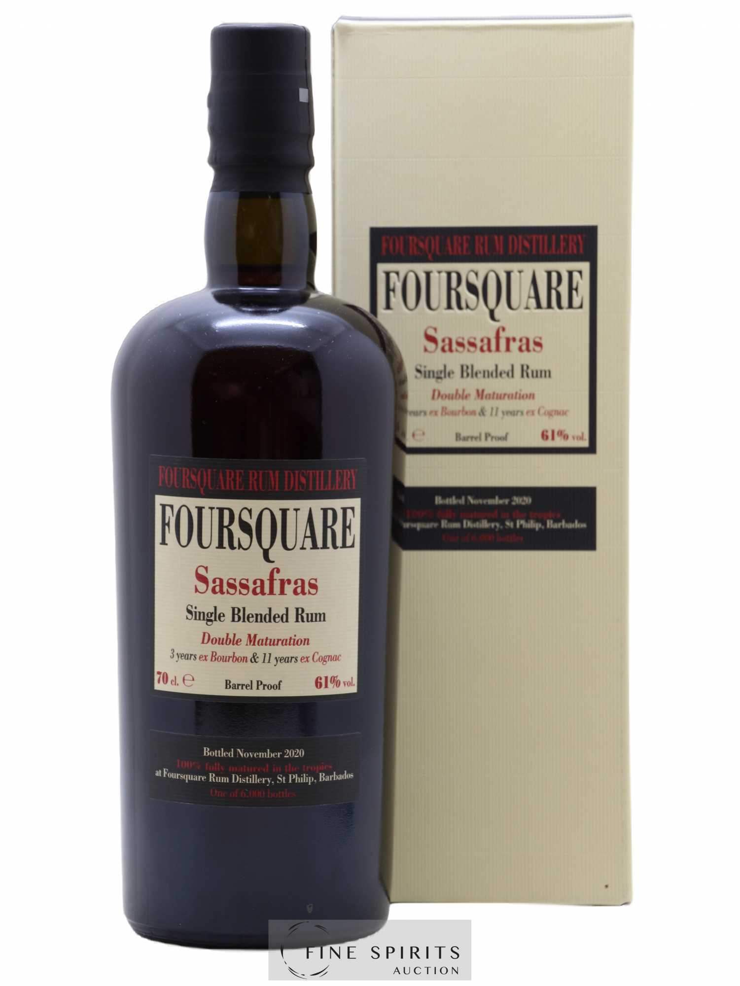 Foursquare Of. Sassafras Barrel Proof - One of 6000 - bottled 2020 Double Maturation - Lot de 1 bouteille - 0