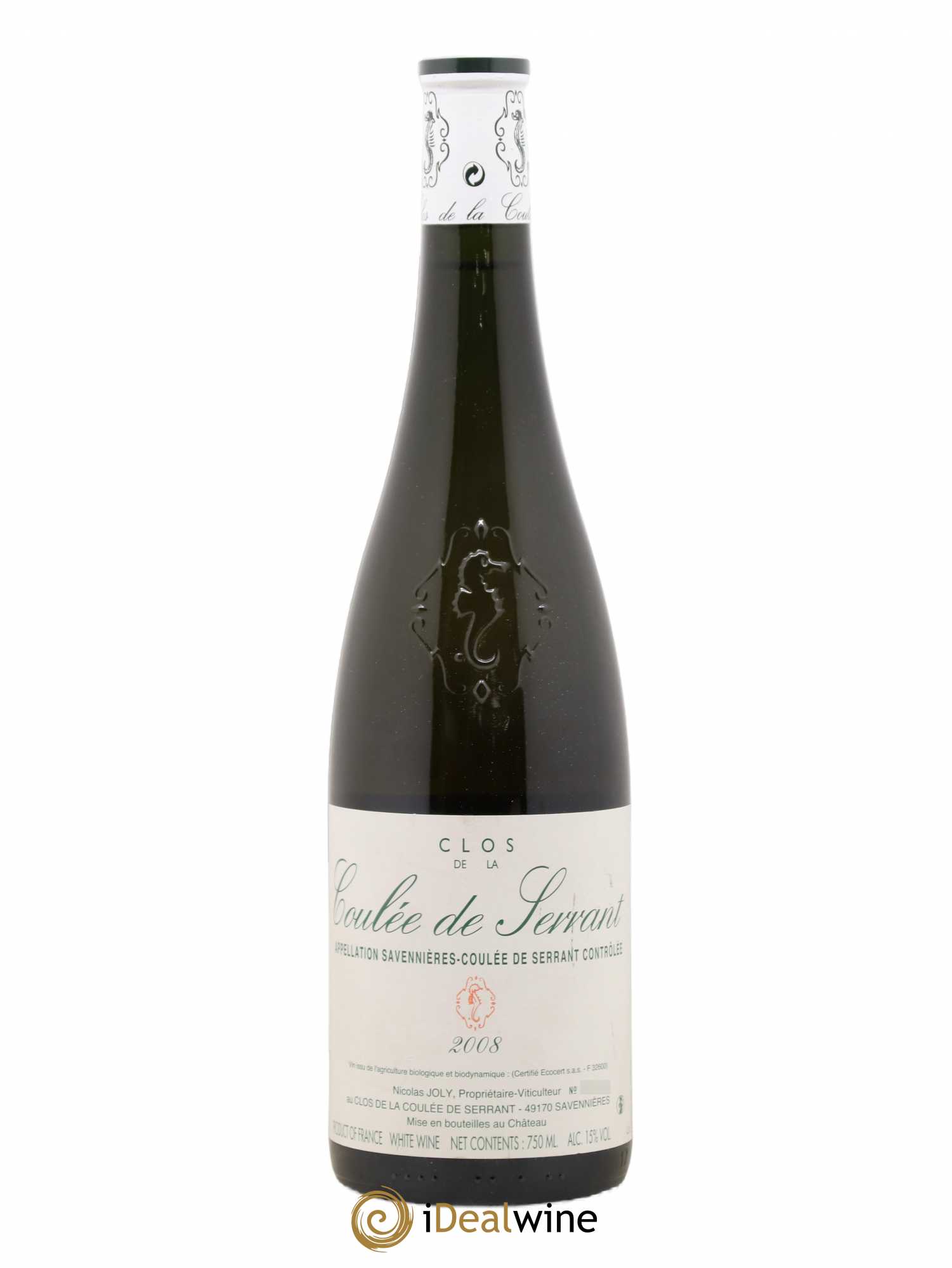 Savennières Clos de la Coulée de Serrant Vignobles de la Coulée de Serrant - Nicolas Joly 2008 - Lot de 1 bouteille - 0