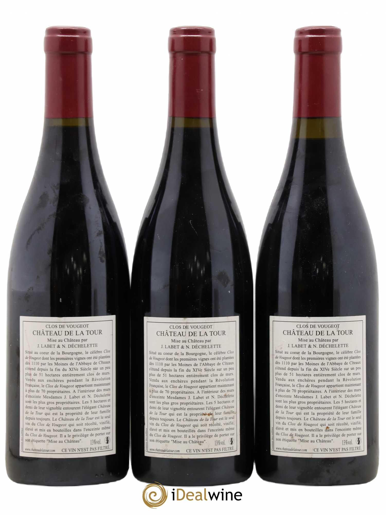 Clos de Vougeot Grand Cru Château de La Tour 2010 - Lot de 3 bouteilles - 1