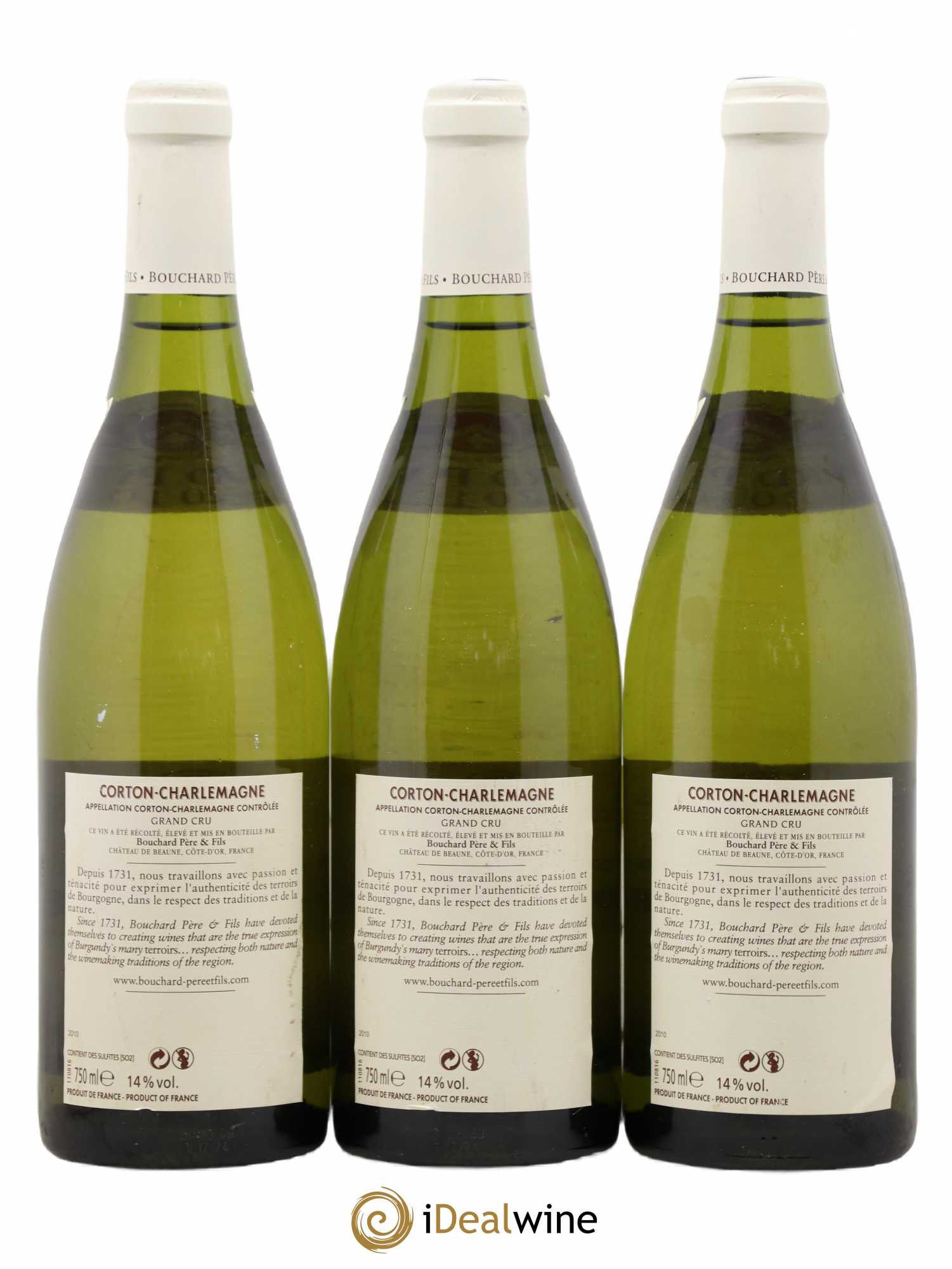 Corton-Charlemagne Grand Cru Bouchard Père & Fils 2010 - Lot de 3 bouteilles - 1
