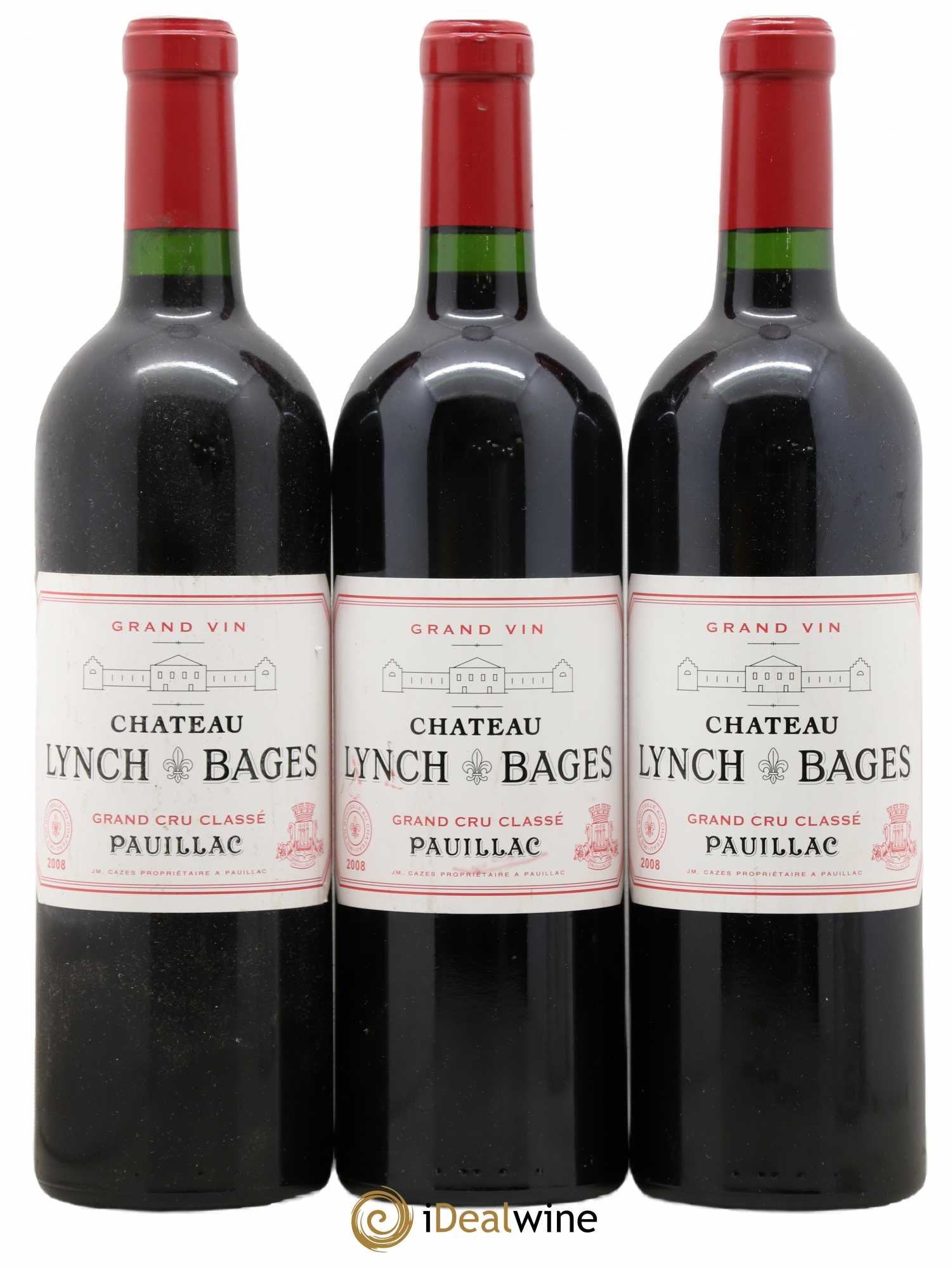 Château Lynch Bages 5ème Grand Cru Classé 2008 - Lot de 3 bouteilles - 0