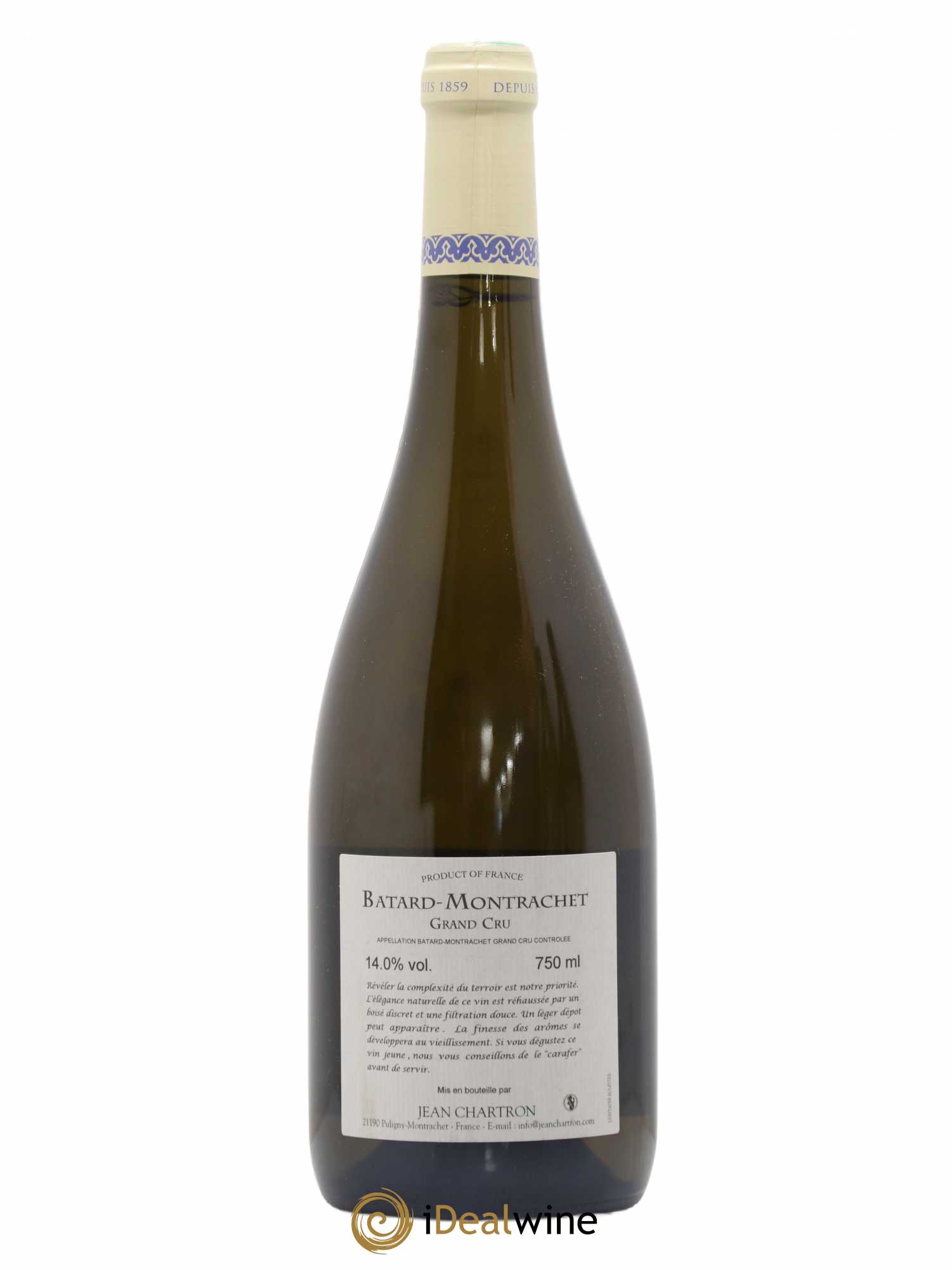 Bâtard-Montrachet Grand Cru Jean Chartron (Domaine) 2018 - Lot de 1 bouteille - 1