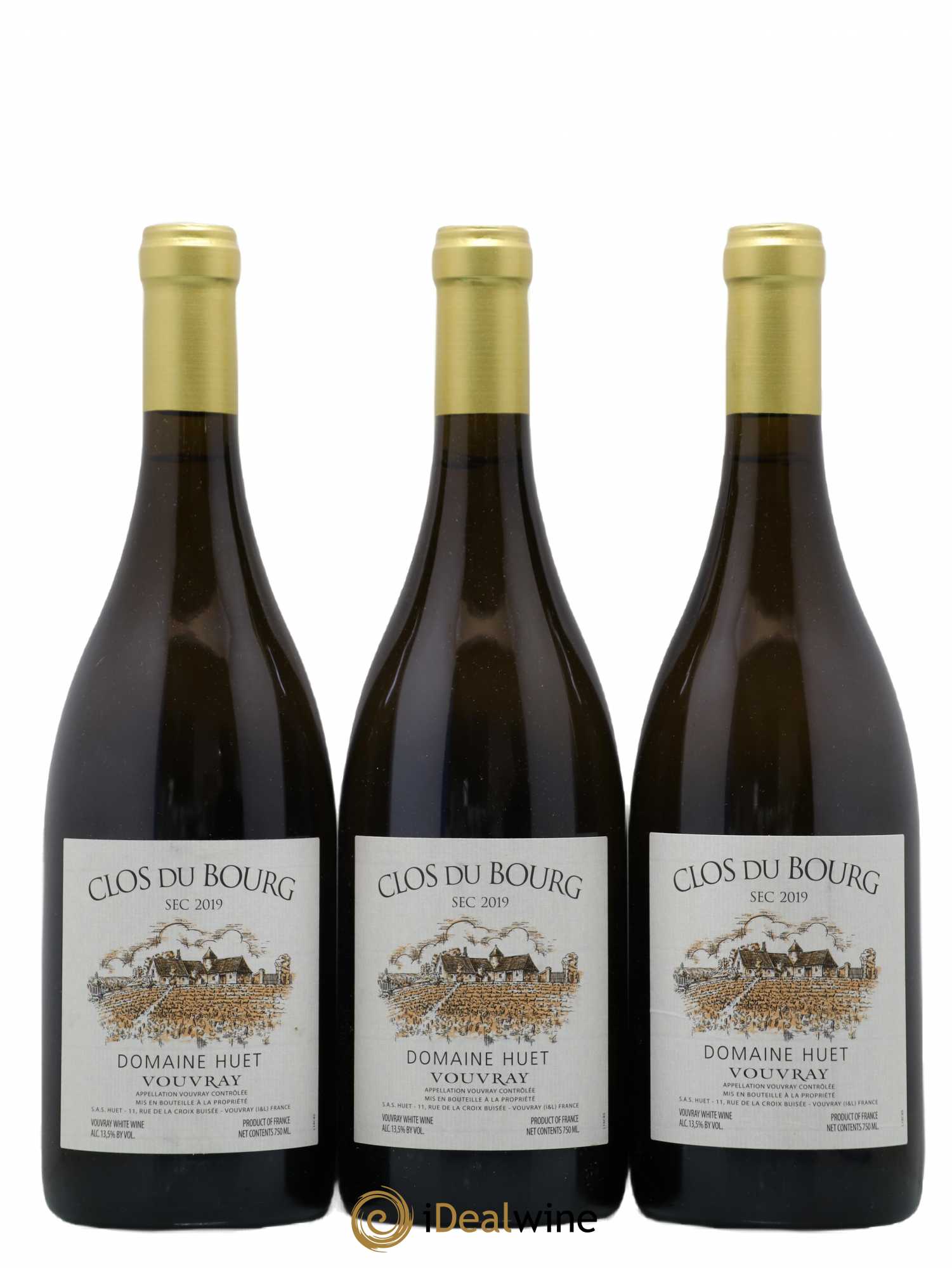 Vouvray Clos du Bourg Sec Domaine Huet 2019 - Lot de 3 bouteilles - 0